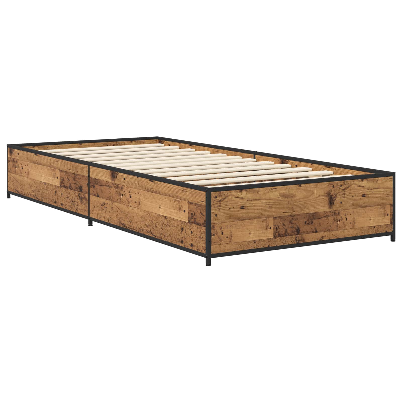 Bedframe Oud hout 80 x 200 cm Bewerkt hout is nu te koop bij PeponiXL, paradijselijk wonen!