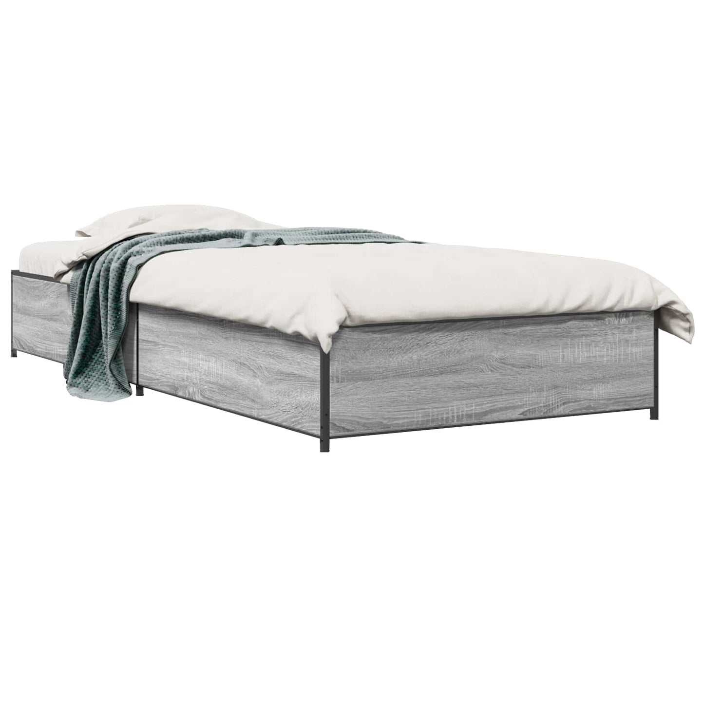 Bedframe Grijs Sonoma 80 x 200 cm Bewerkt hout is nu te koop bij PeponiXL, paradijselijk wonen!