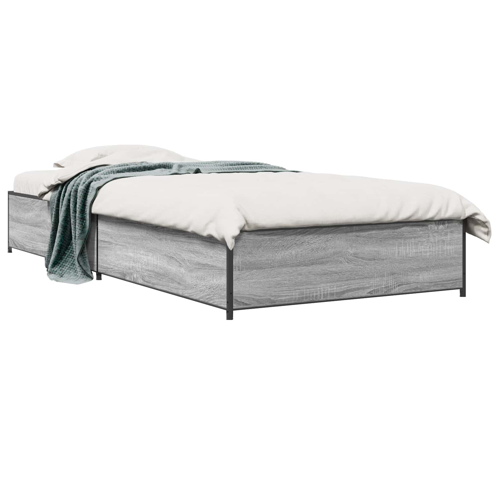 Bedframe Grijs Sonoma 80 x 200 cm Bewerkt hout is nu te koop bij PeponiXL, paradijselijk wonen!