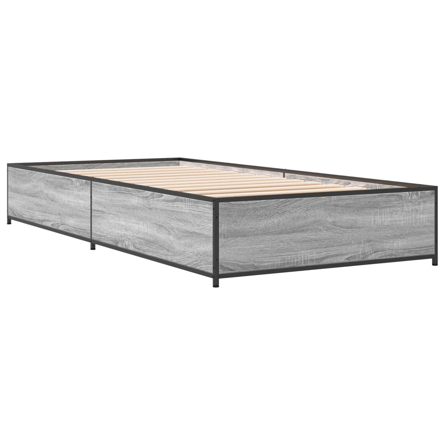 Bedframe Grijs Sonoma 80 x 200 cm Bewerkt hout is nu te koop bij PeponiXL, paradijselijk wonen!