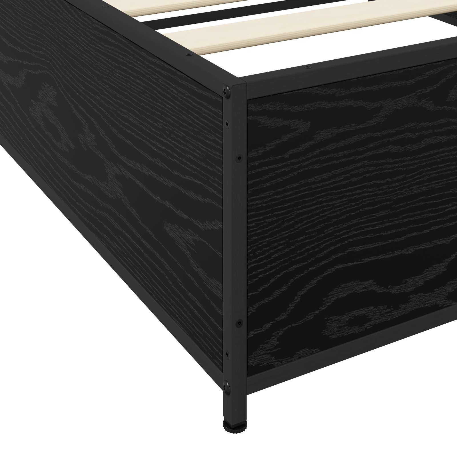 Bedframe Zwart eiken 80 x 200 cm Bewerkt hout is nu te koop bij PeponiXL, paradijselijk wonen!