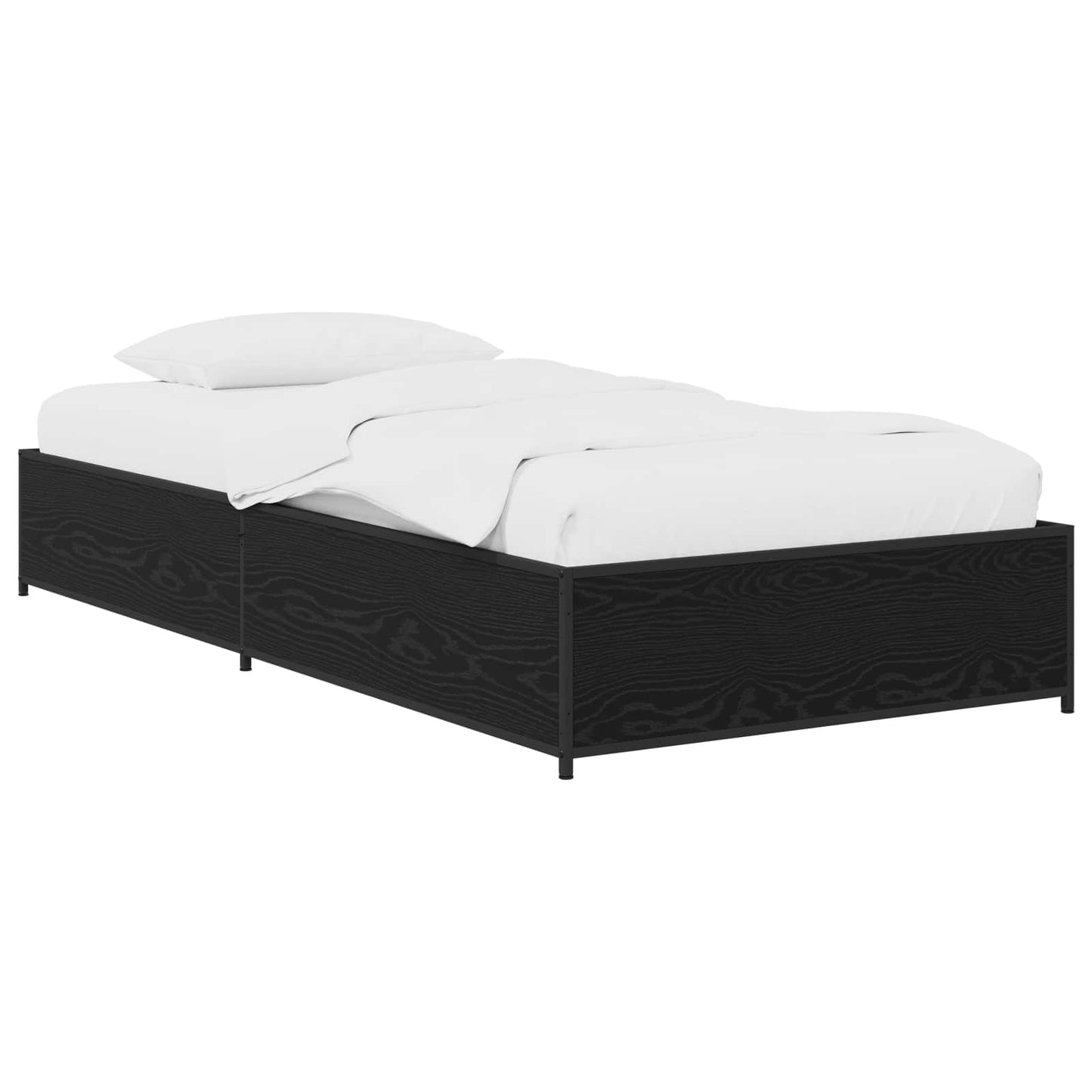 Bedframe Zwart eiken 80 x 200 cm Bewerkt hout is nu te koop bij PeponiXL, paradijselijk wonen!