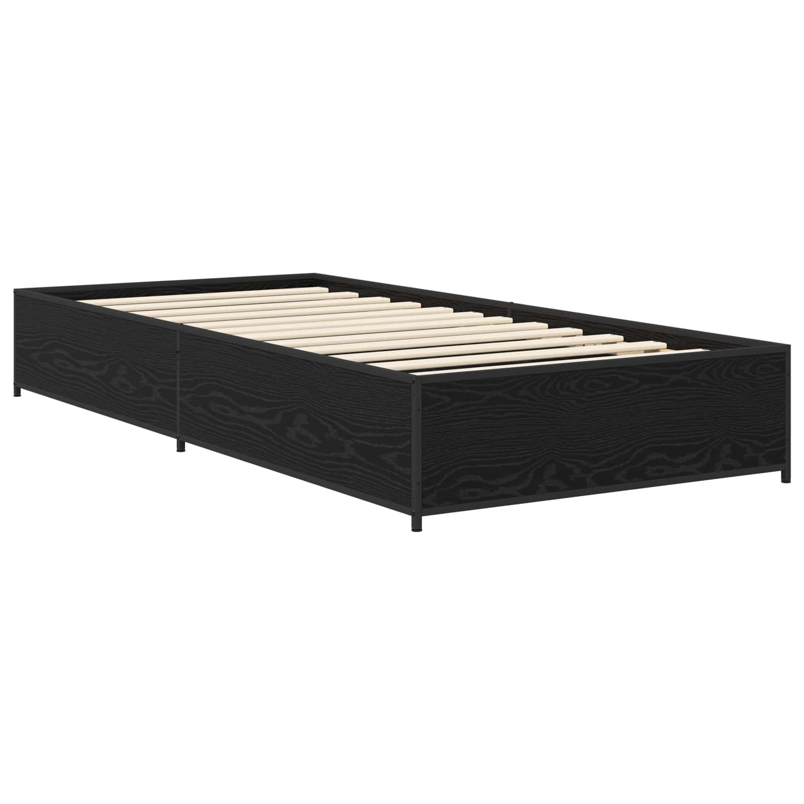 Bedframe Zwart eiken 80 x 200 cm Bewerkt hout is nu te koop bij PeponiXL, paradijselijk wonen!