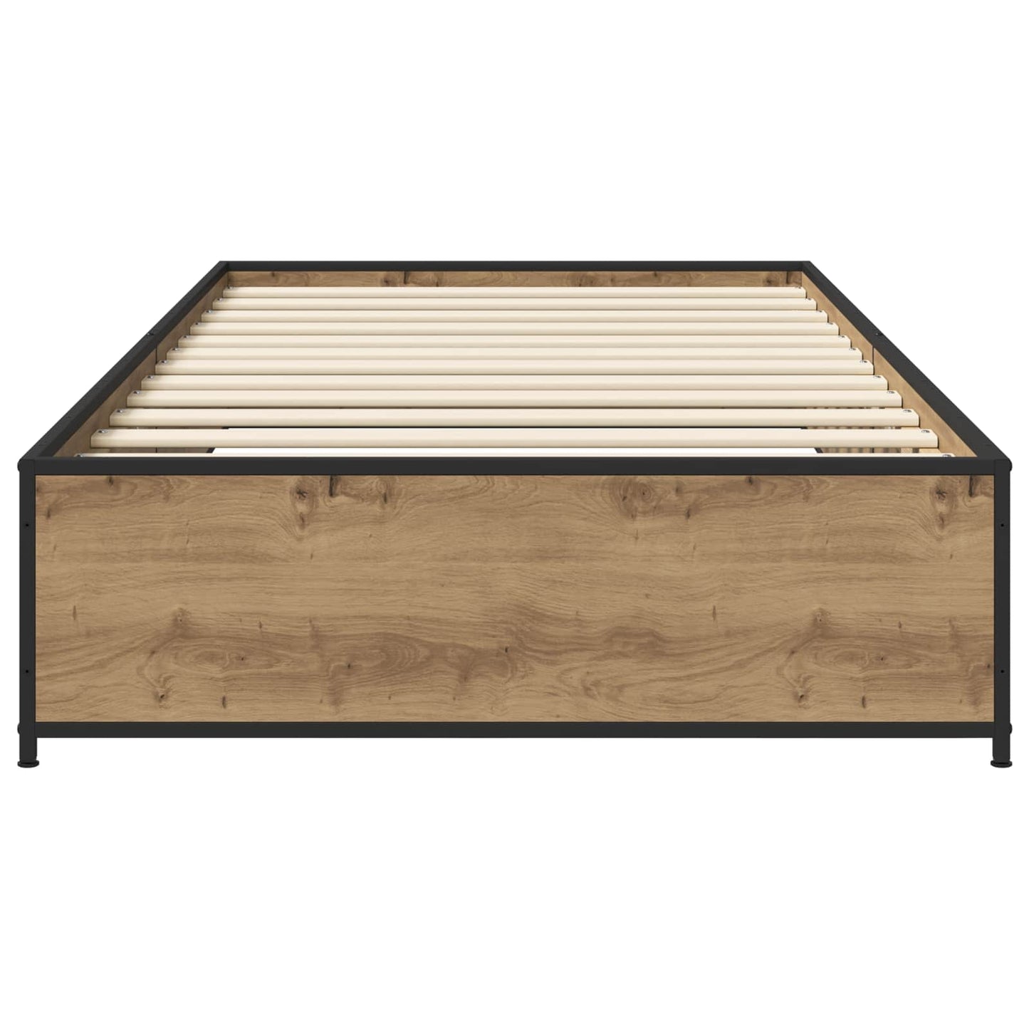 Bedframe Artisanaal eiken 80 x 200 cm Bewerkt hout is nu te koop bij PeponiXL, paradijselijk wonen!