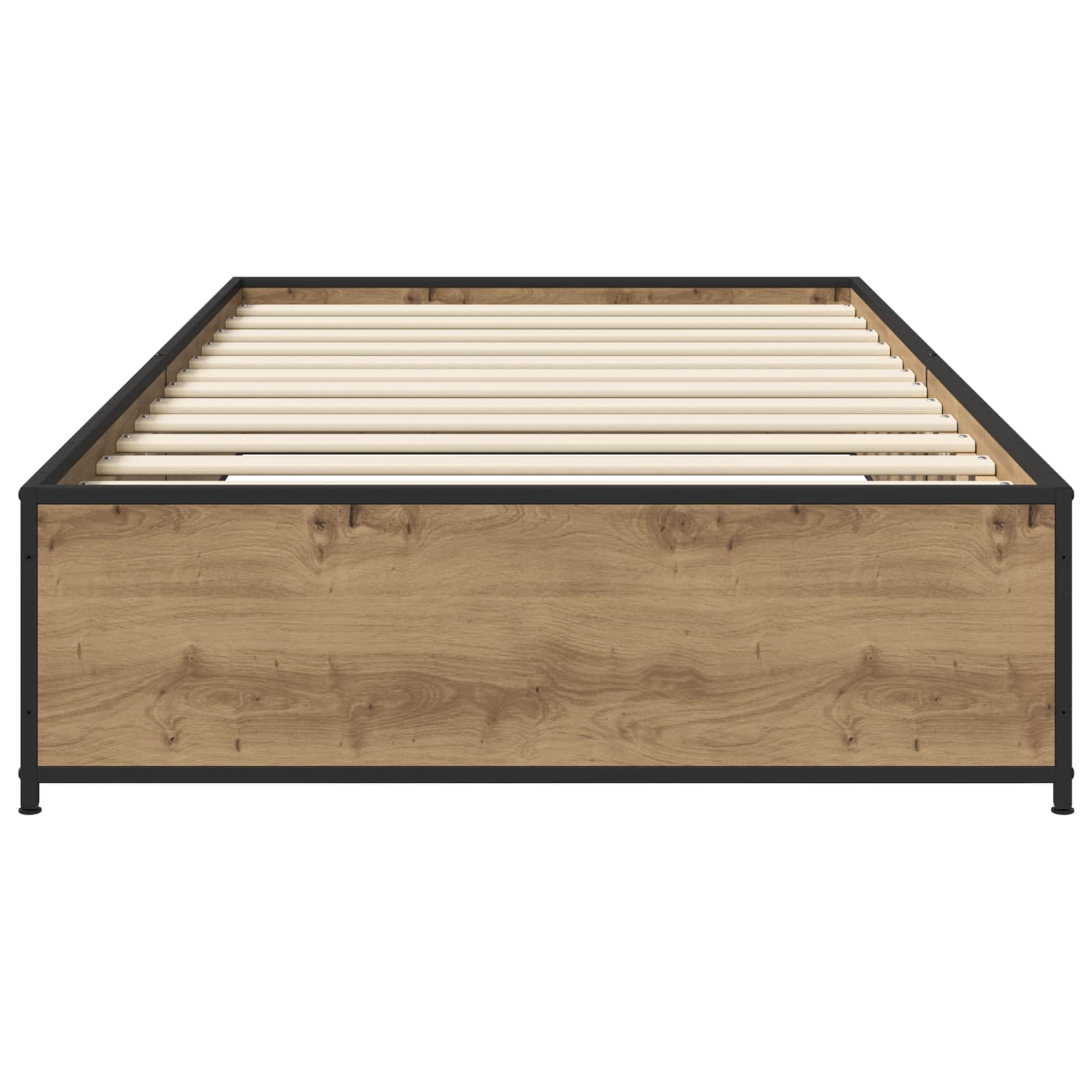 Bedframe Artisanaal eiken 80 x 200 cm Bewerkt hout is nu te koop bij PeponiXL, paradijselijk wonen!