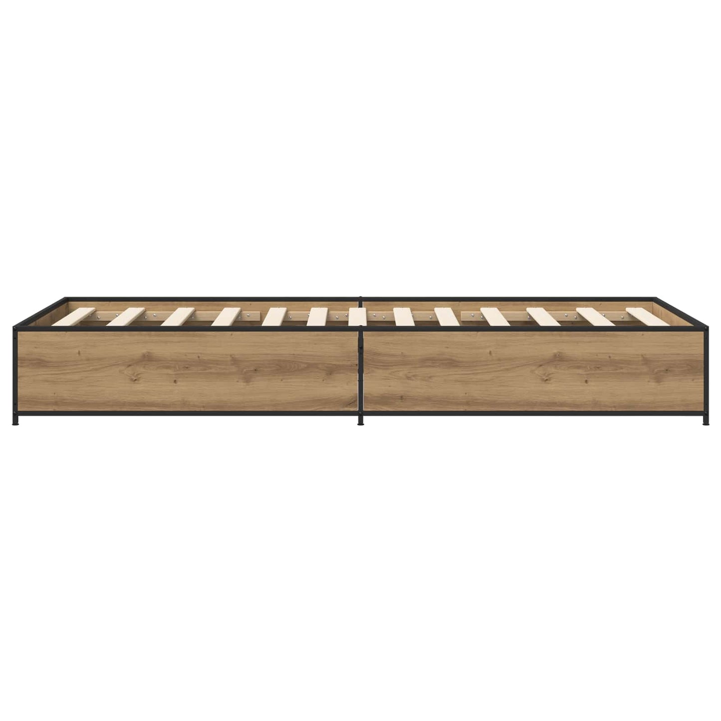 Bedframe Artisanaal eiken 80 x 200 cm Bewerkt hout is nu te koop bij PeponiXL, paradijselijk wonen!