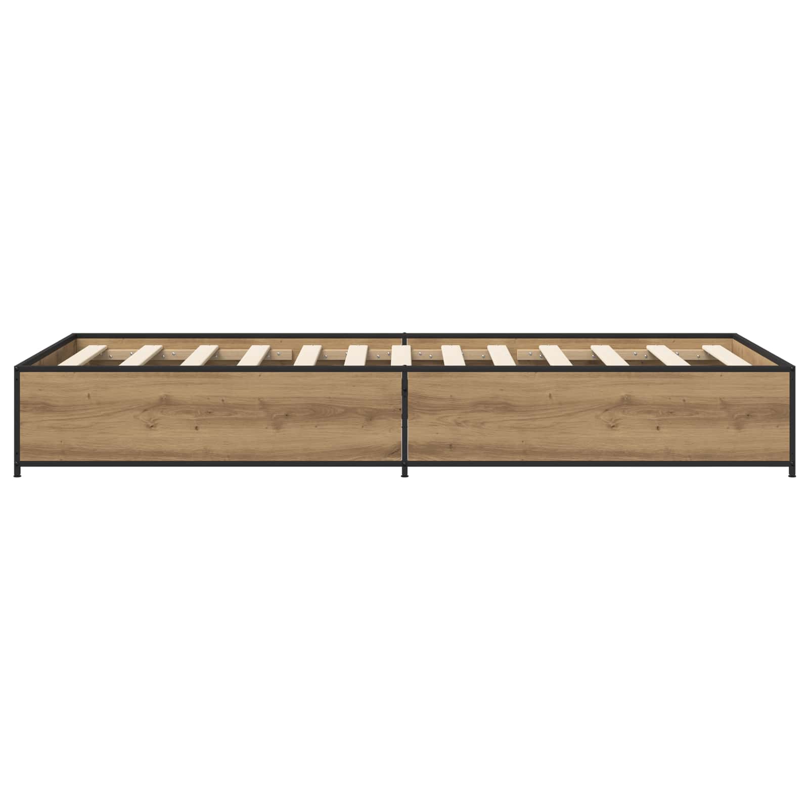 Bedframe Artisanaal eiken 80 x 200 cm Bewerkt hout is nu te koop bij PeponiXL, paradijselijk wonen!