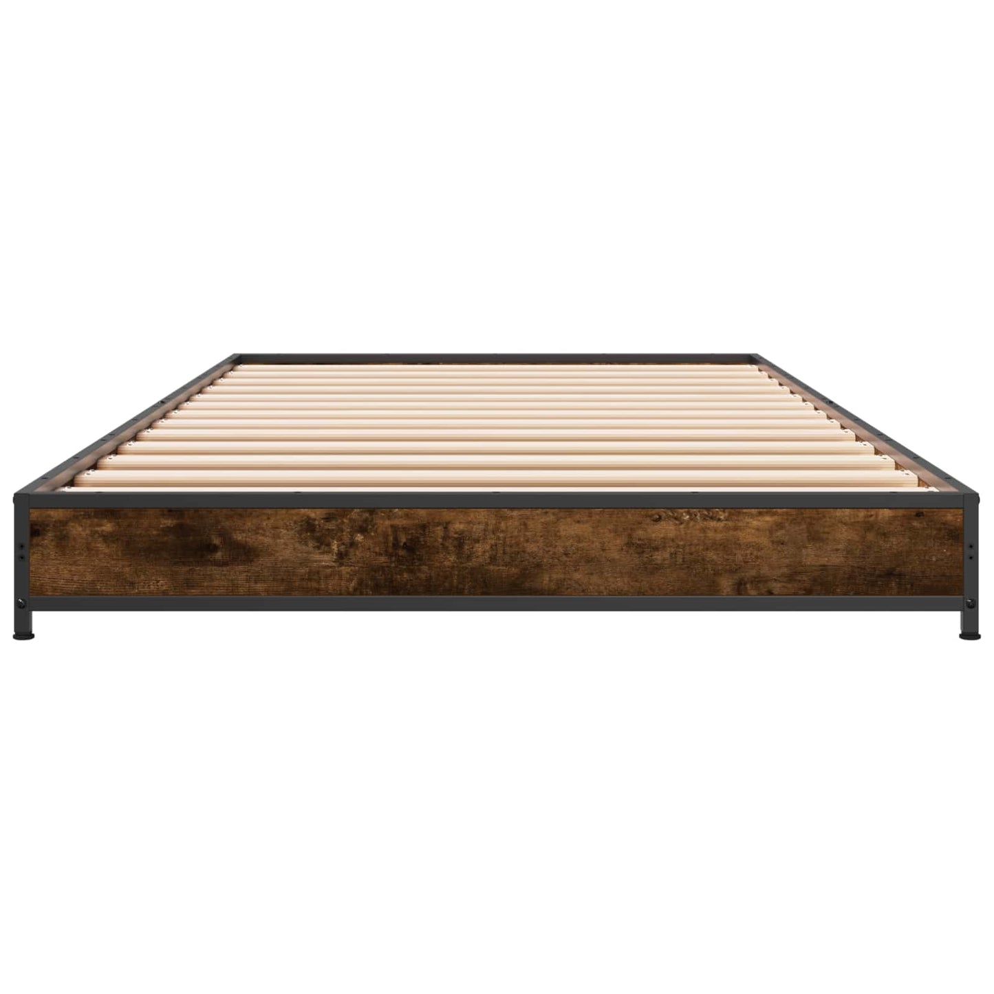 Bedframe Gerookt eiken 80 x 200 cm Bewerkt hout is nu te koop bij PeponiXL, paradijselijk wonen!