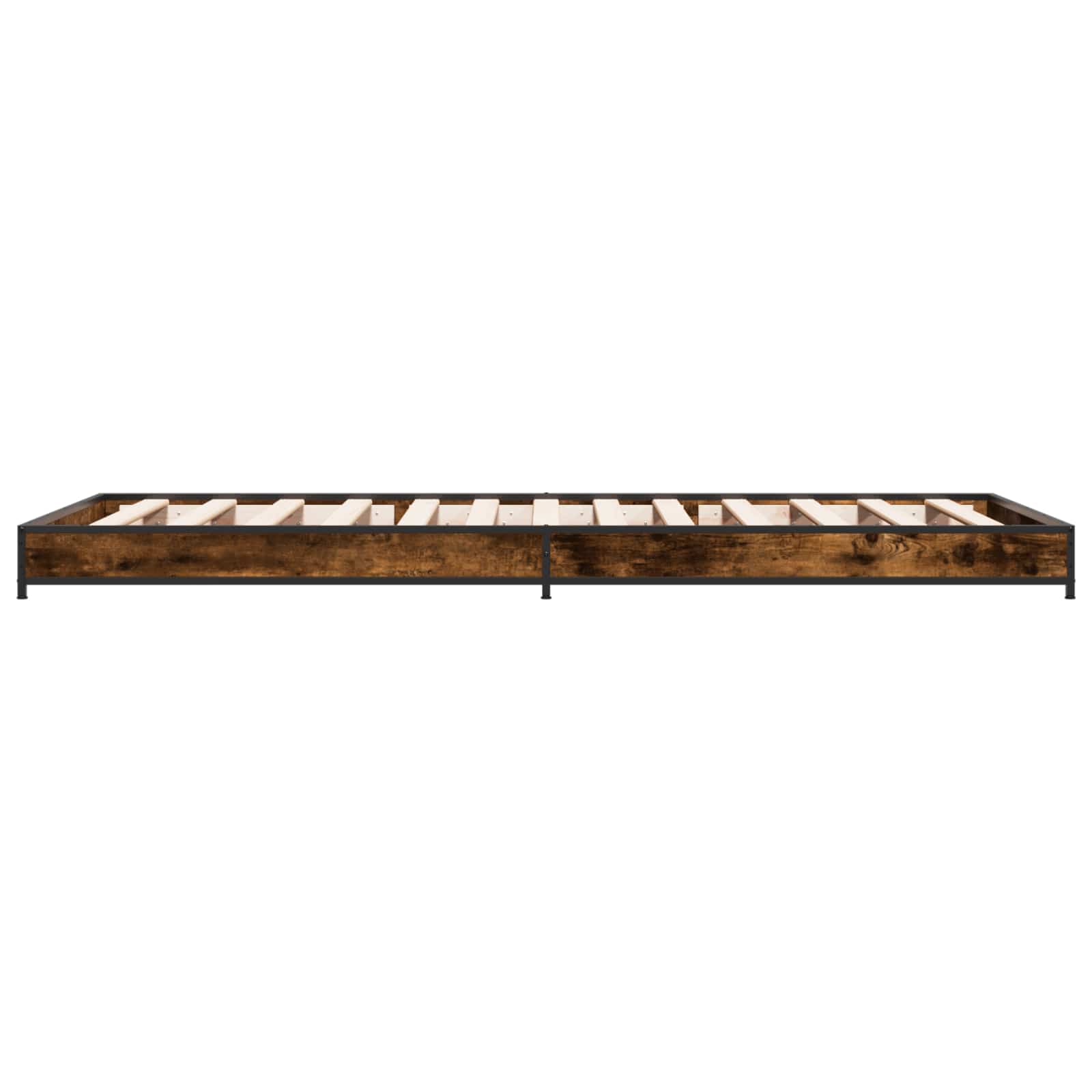 Bedframe Gerookt eiken 80 x 200 cm Bewerkt hout is nu te koop bij PeponiXL, paradijselijk wonen!