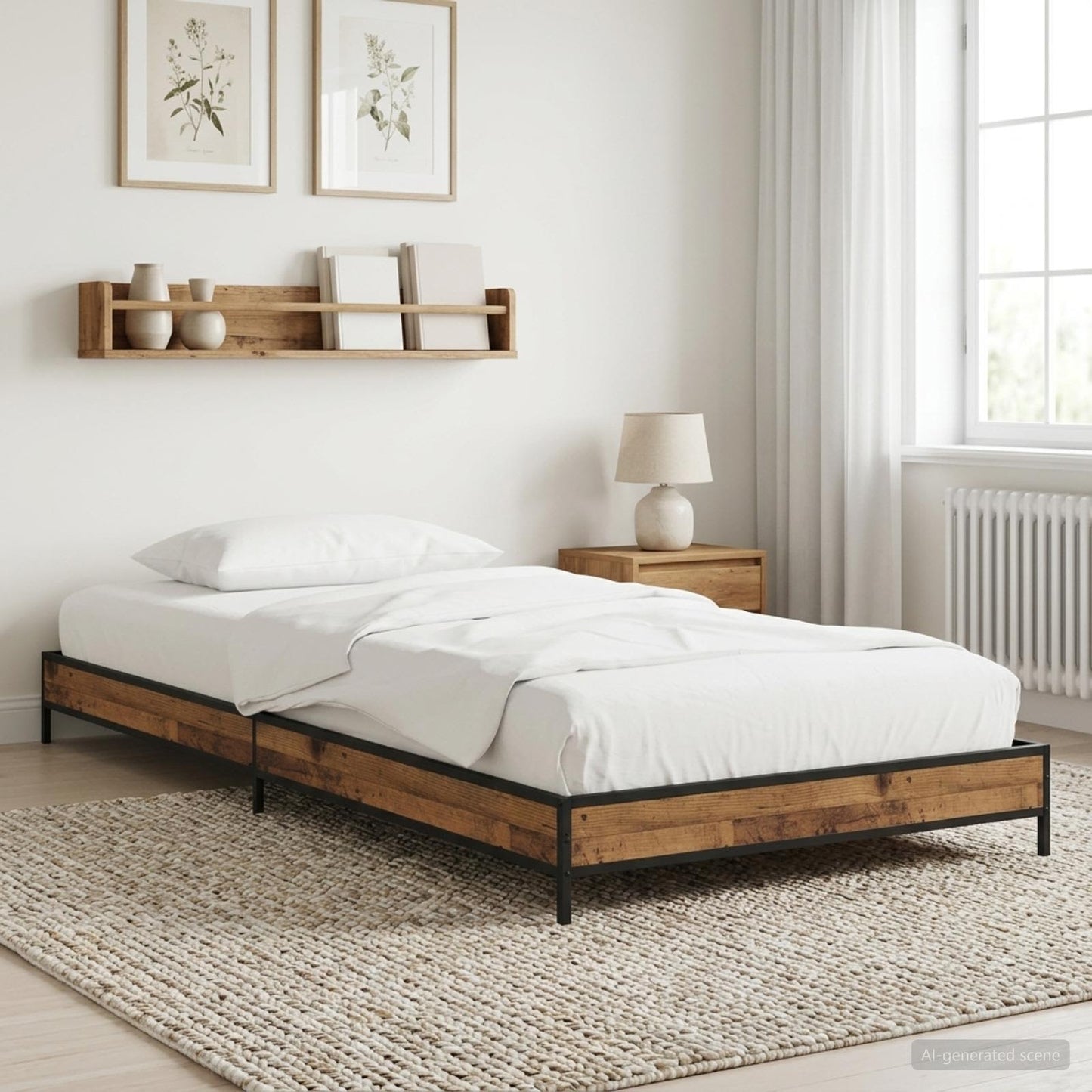 Bedframe Oud hout 80 x 200 cm Bewerkt hout is nu te koop bij PeponiXL, paradijselijk wonen!