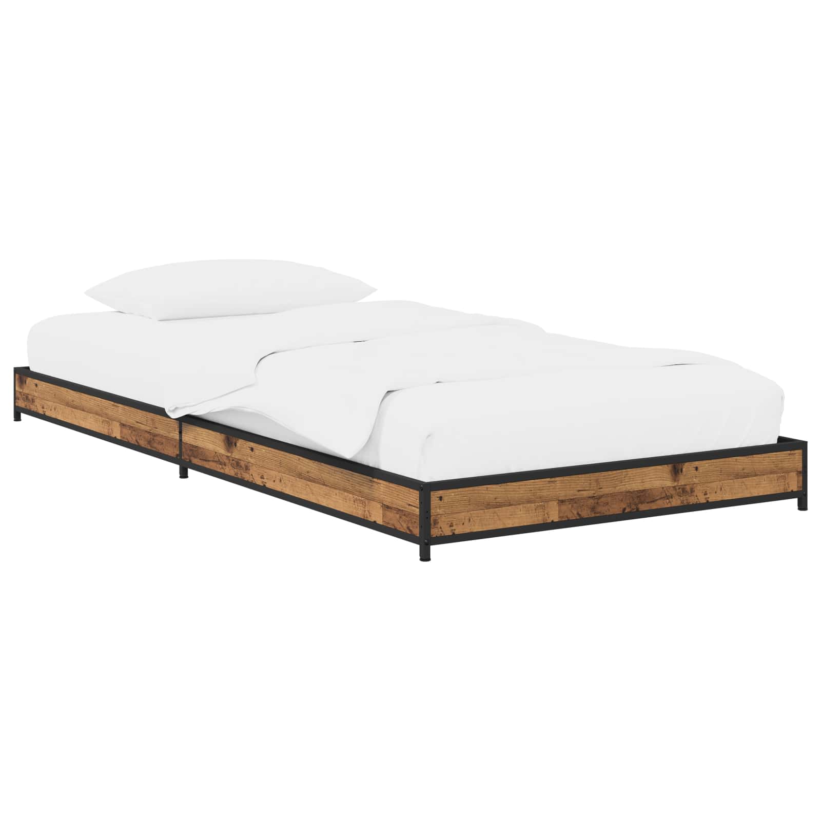 Bedframe Oud hout 80 x 200 cm Bewerkt hout is nu te koop bij PeponiXL, paradijselijk wonen!