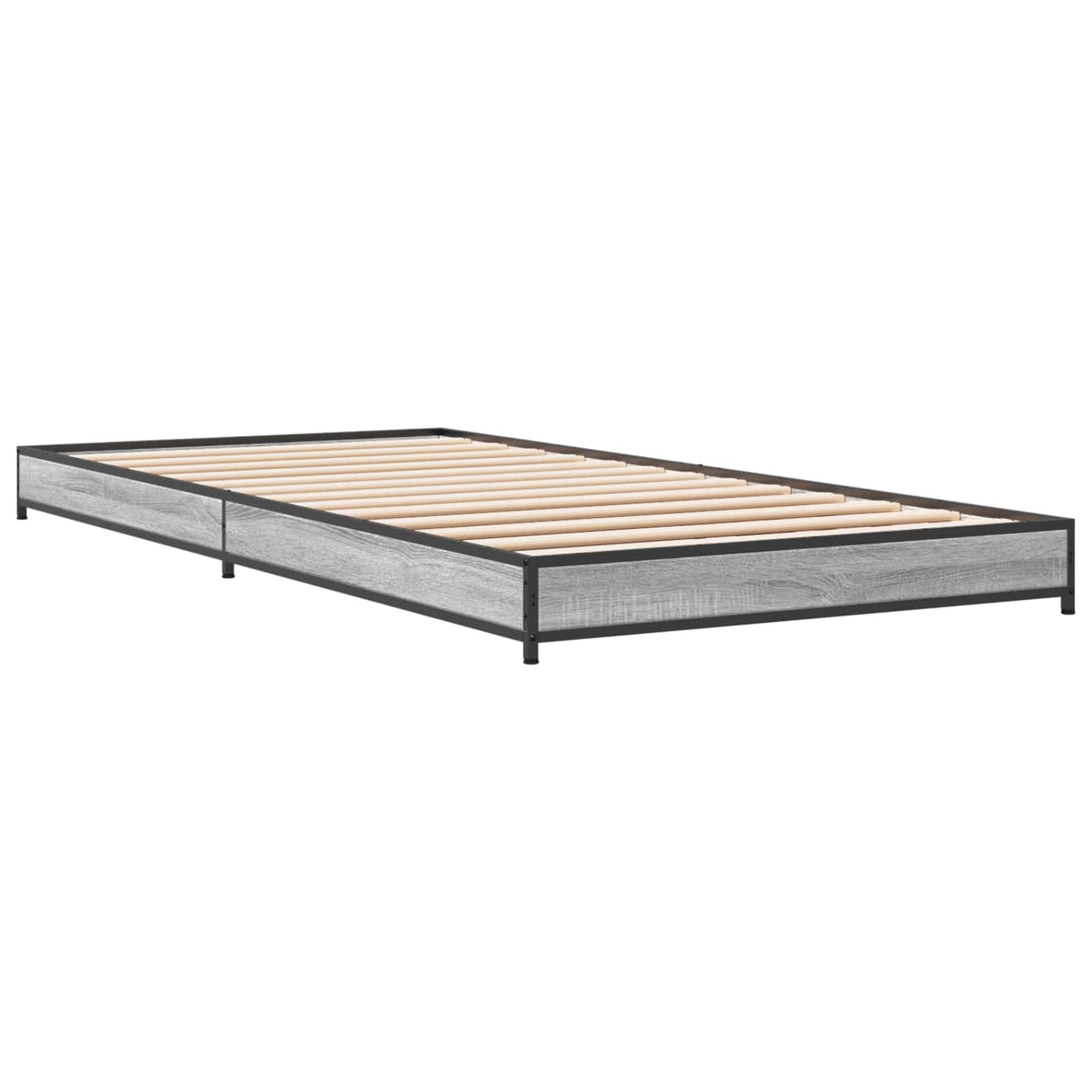 Bedframe Grijs Sonoma 80 x 200 cm Bewerkt hout is nu te koop bij PeponiXL, paradijselijk wonen!