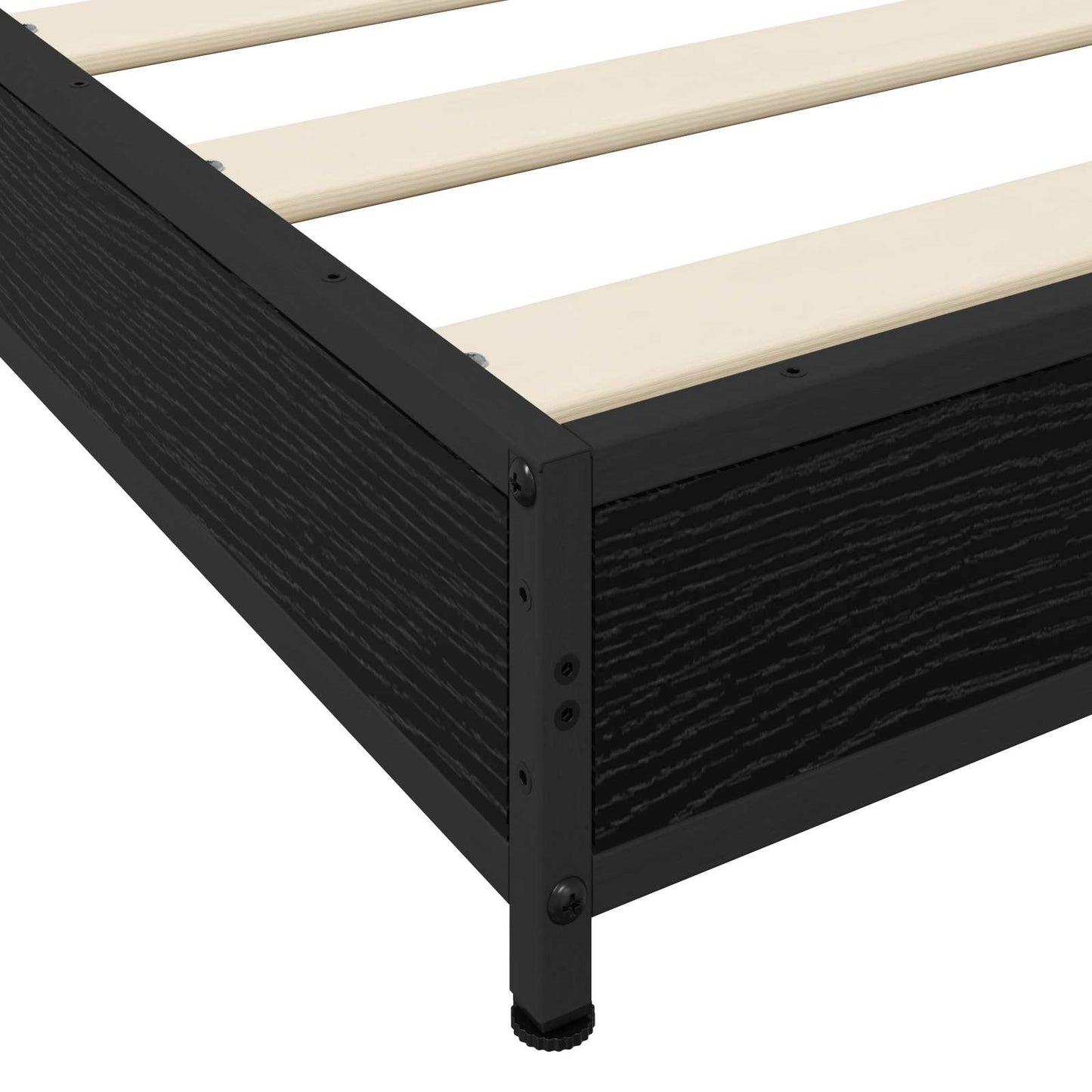 Bedframe Zwart eiken 80 x 200 cm Bewerkt hout is nu te koop bij PeponiXL, paradijselijk wonen!