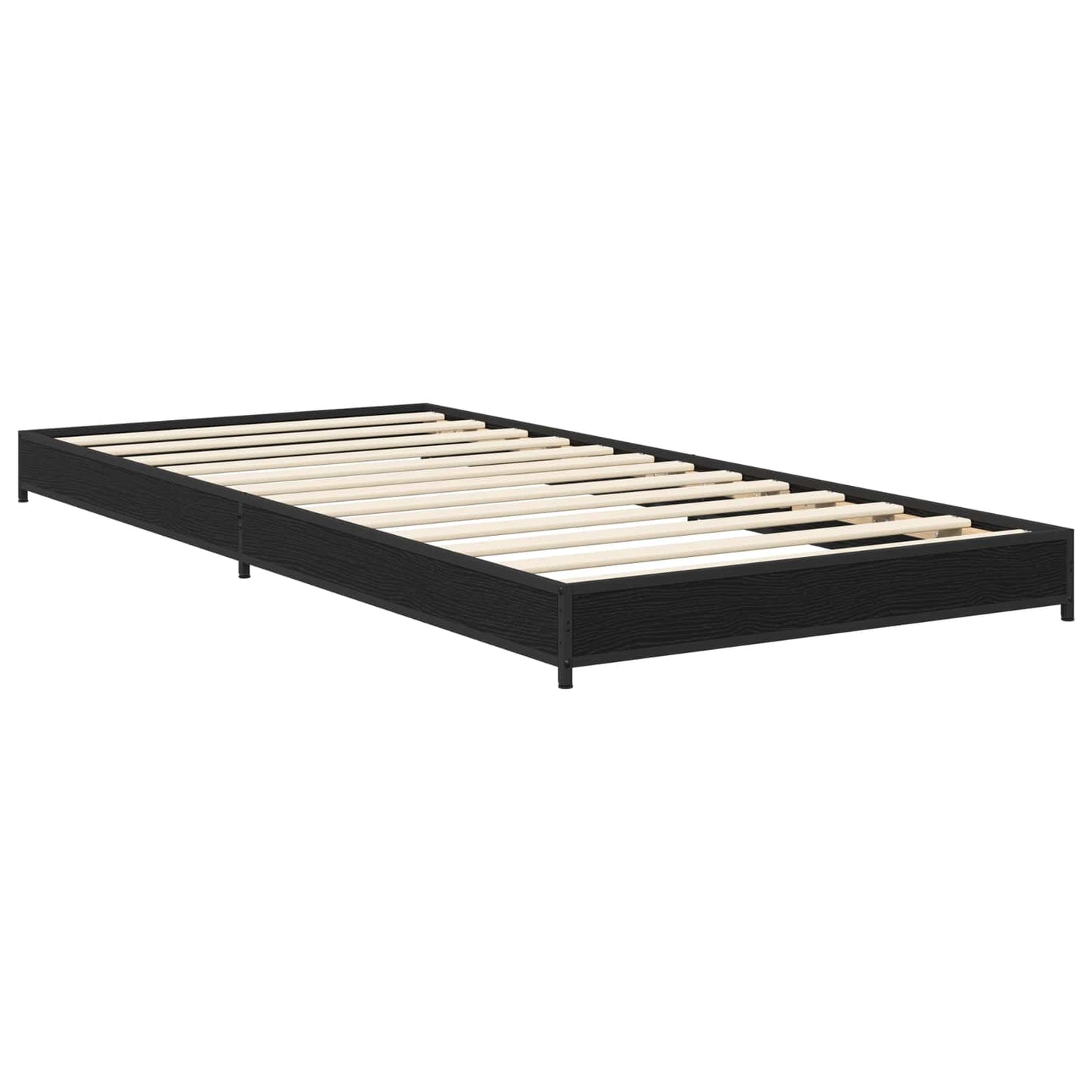 Bedframe Zwart eiken 80 x 200 cm Bewerkt hout is nu te koop bij PeponiXL, paradijselijk wonen!