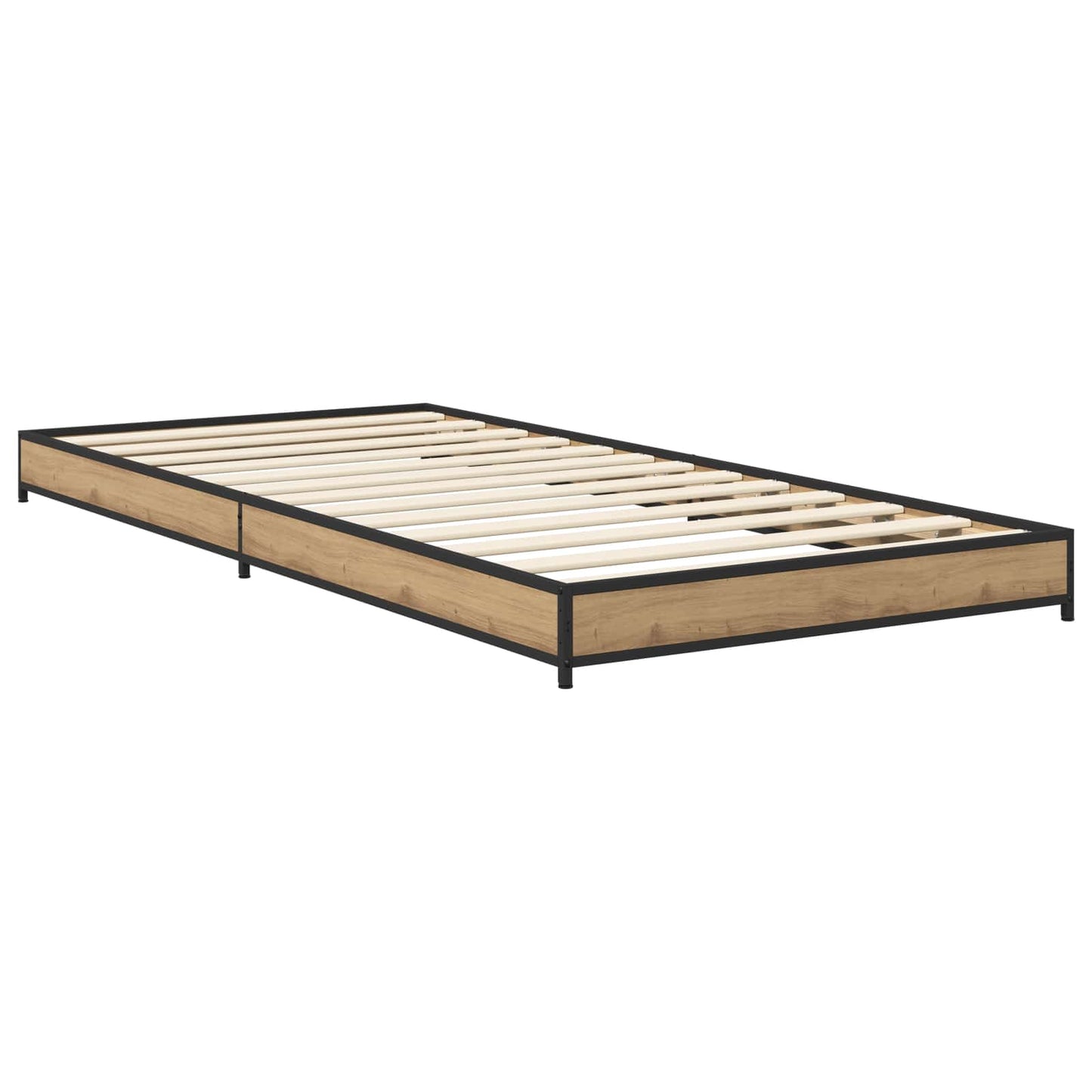 Bedframe Artisanaal eiken 80 x 200 cm Bewerkt hout is nu te koop bij PeponiXL, paradijselijk wonen!