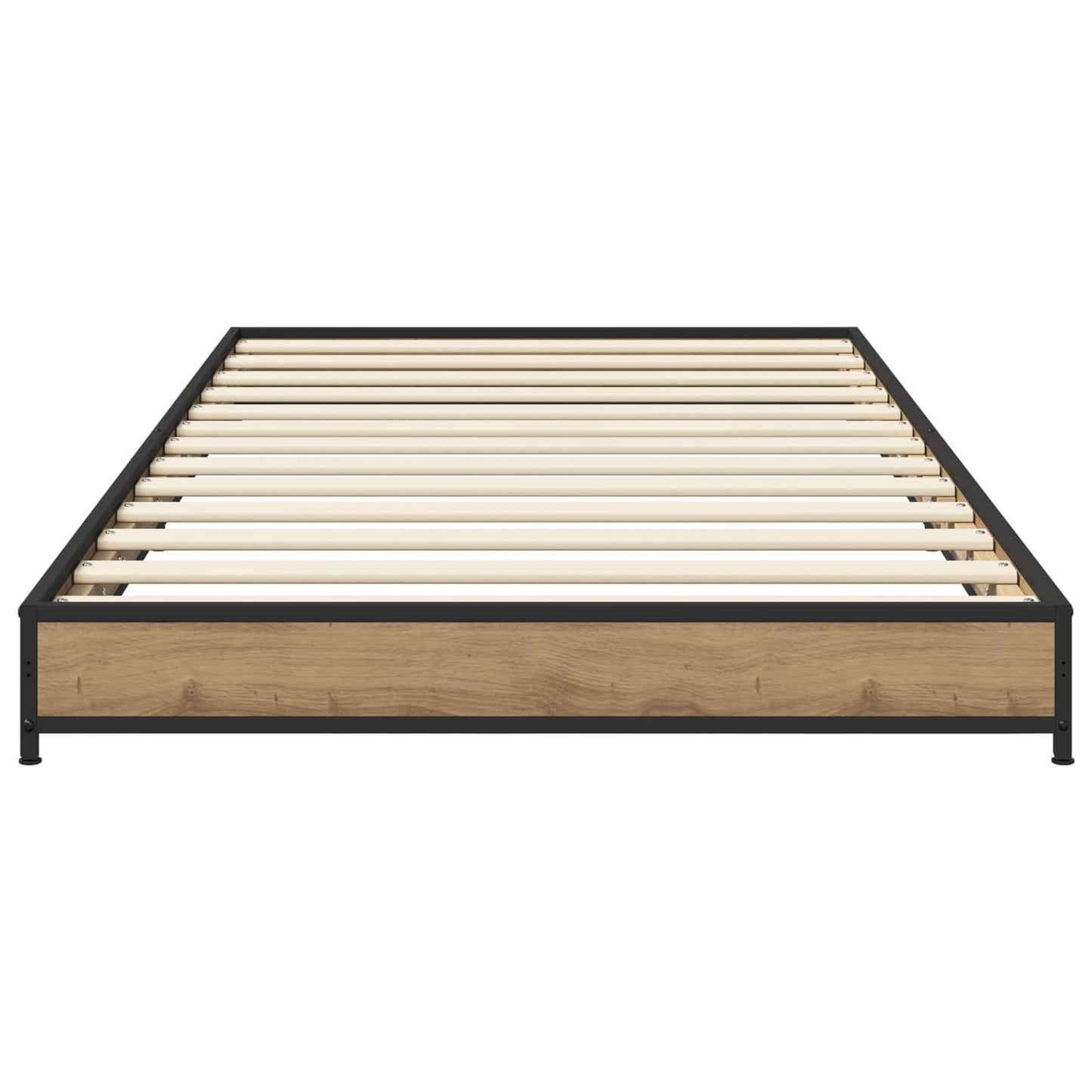 Bedframe Artisanaal eiken 80 x 200 cm Bewerkt hout is nu te koop bij PeponiXL, paradijselijk wonen!