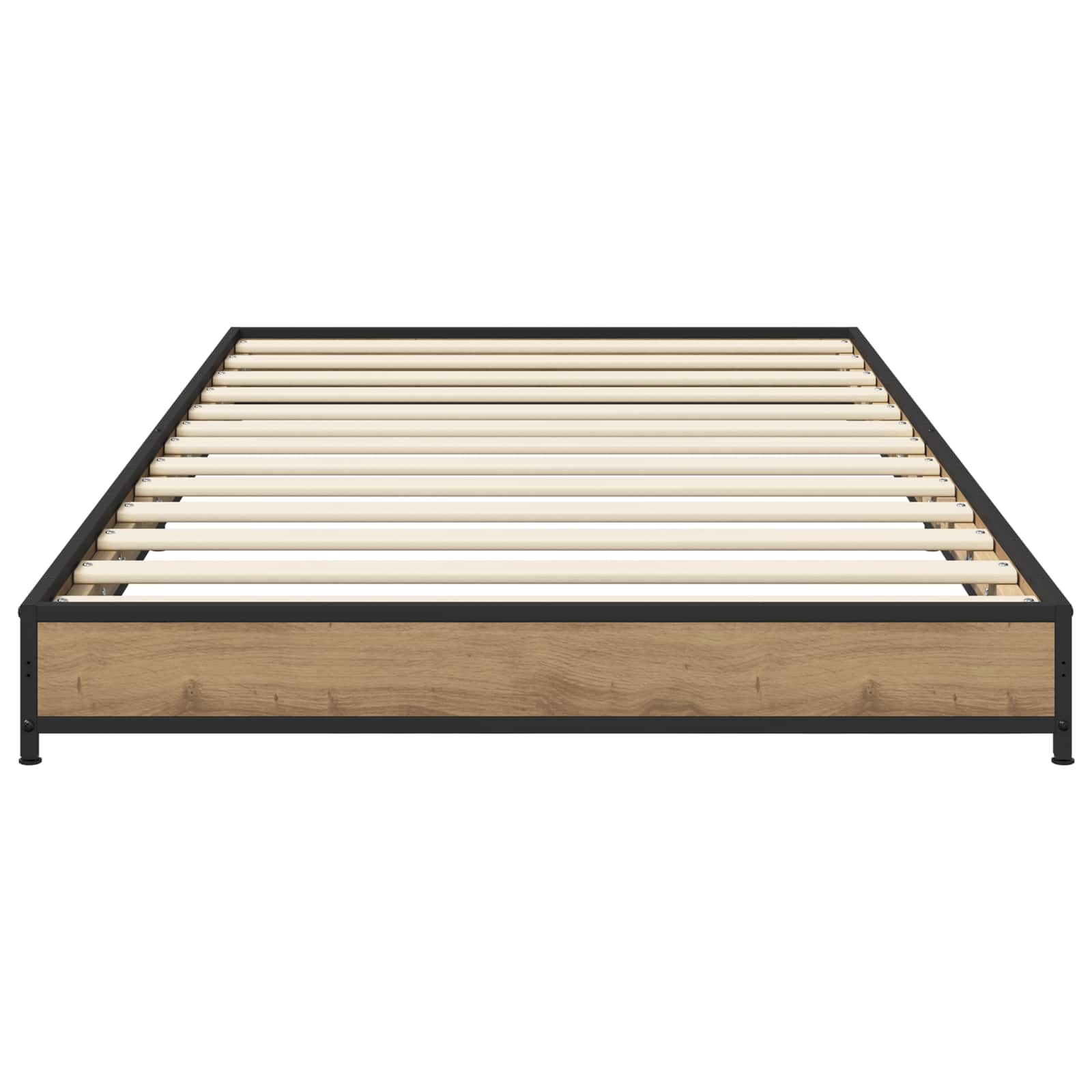Bedframe Artisanaal eiken 80 x 200 cm Bewerkt hout is nu te koop bij PeponiXL, paradijselijk wonen!