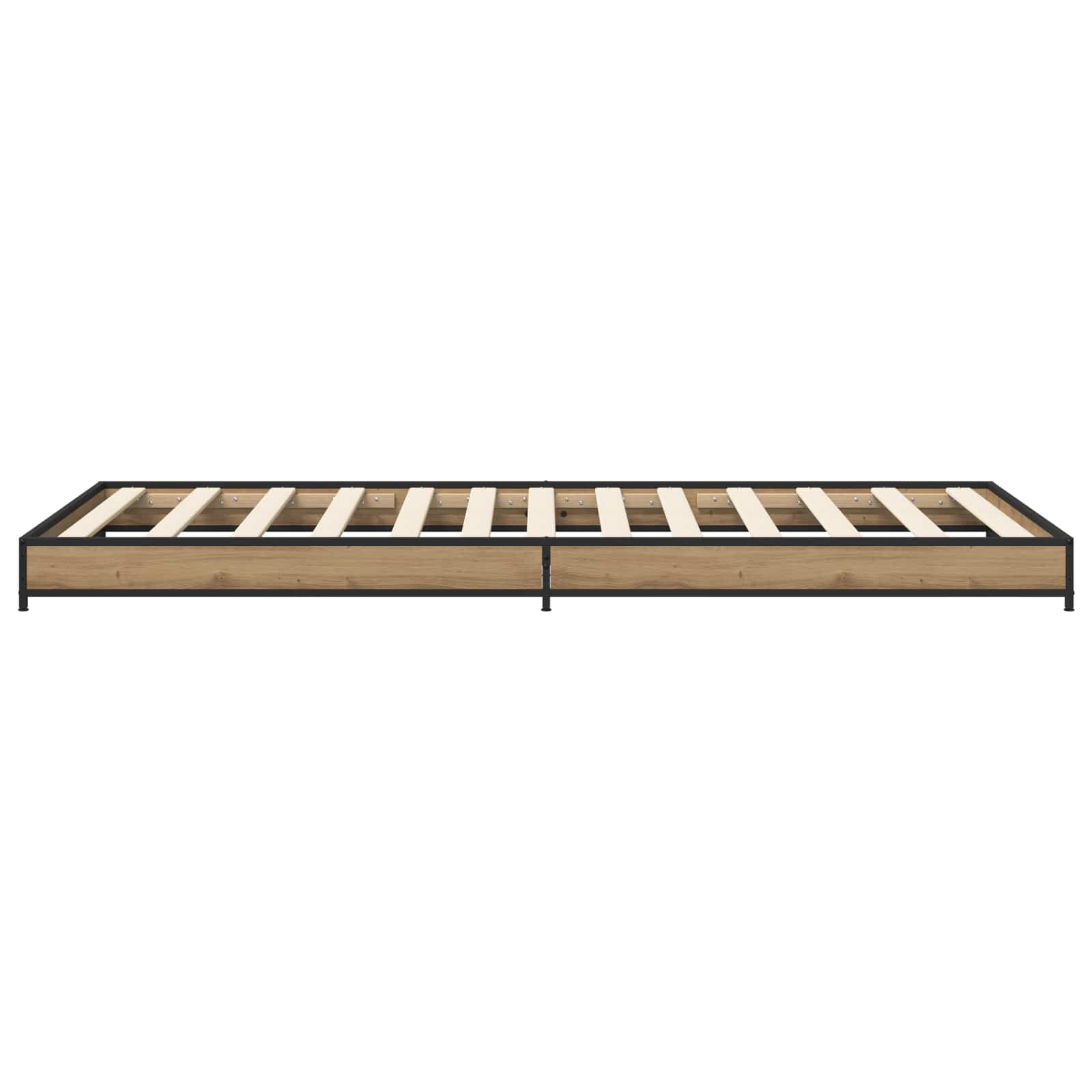 Bedframe Artisanaal eiken 80 x 200 cm Bewerkt hout is nu te koop bij PeponiXL, paradijselijk wonen!