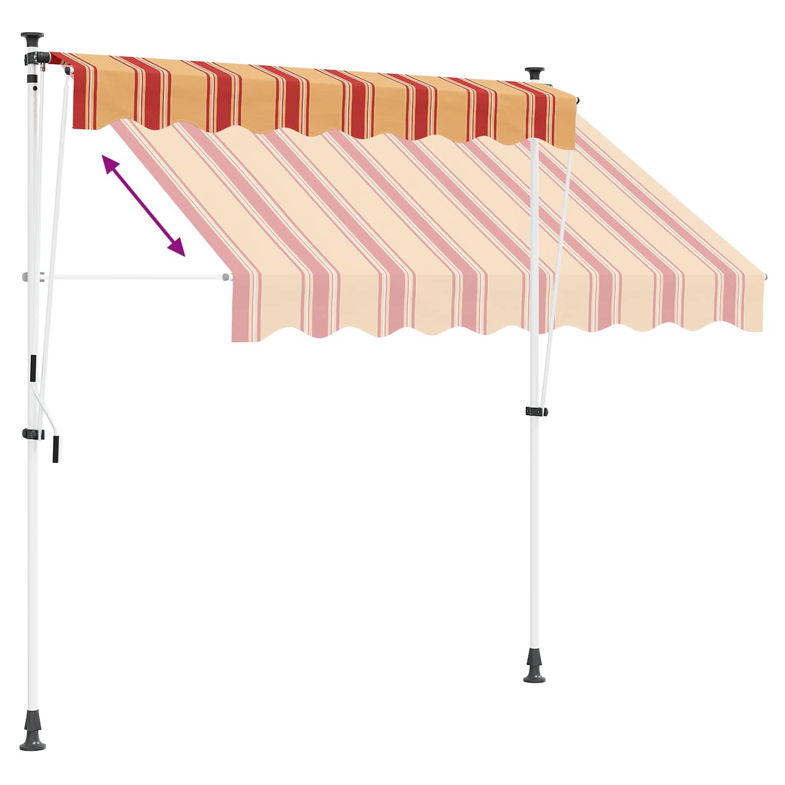 Handmatig uitschuifbare luifel Multikleur 100 x 115 x 300 cm is nu te koop bij PeponiXL, paradijselijk wonen!
