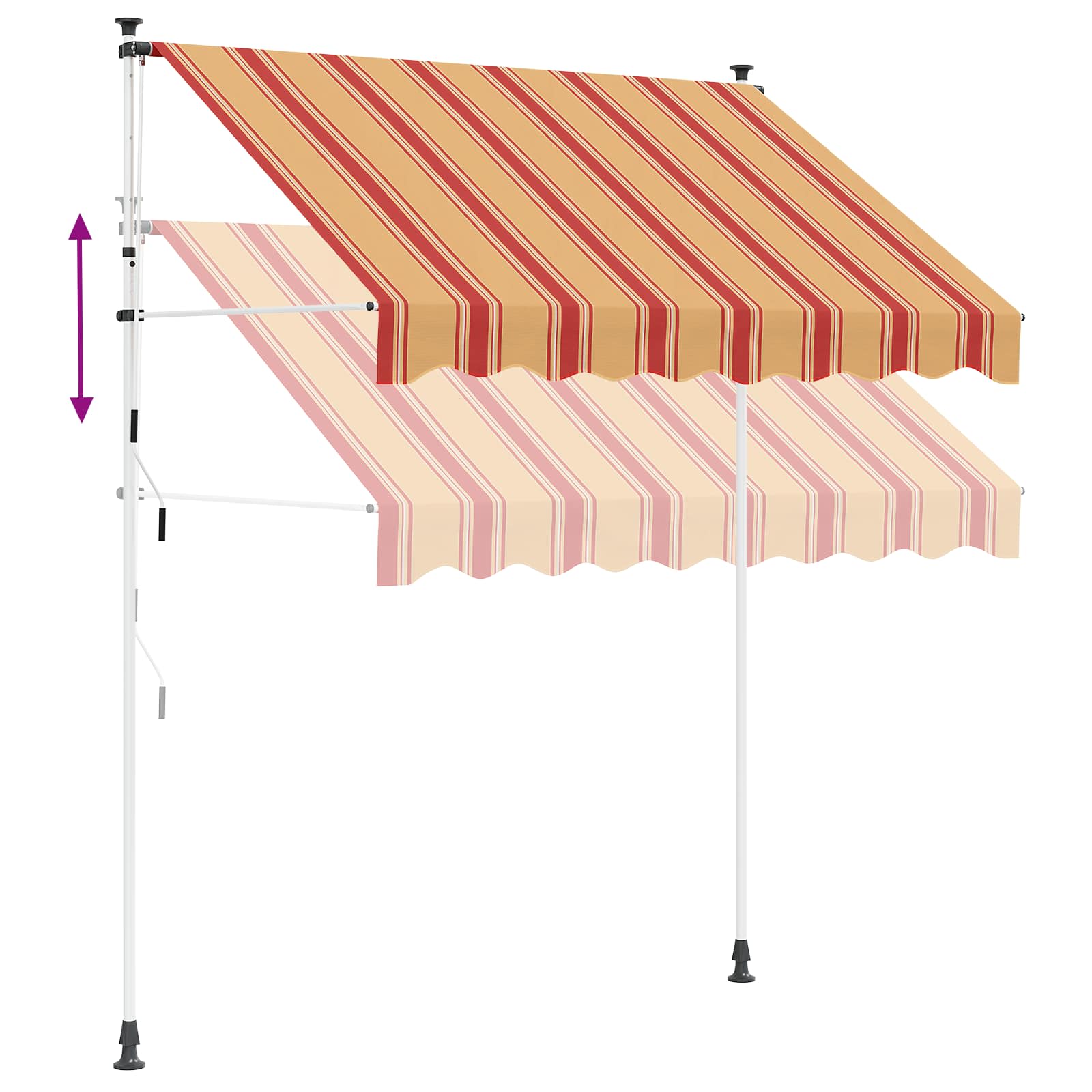 Handmatig uitschuifbare luifel Multikleur 200 x 115 x 300 cm is nu te koop bij PeponiXL, paradijselijk wonen!