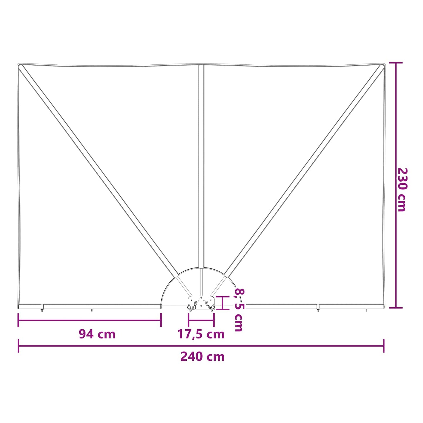 Balkon Privacy Scherm 240 x 160 cm Polyester Rechthoekig is nu te koop bij PeponiXL, paradijselijk wonen!