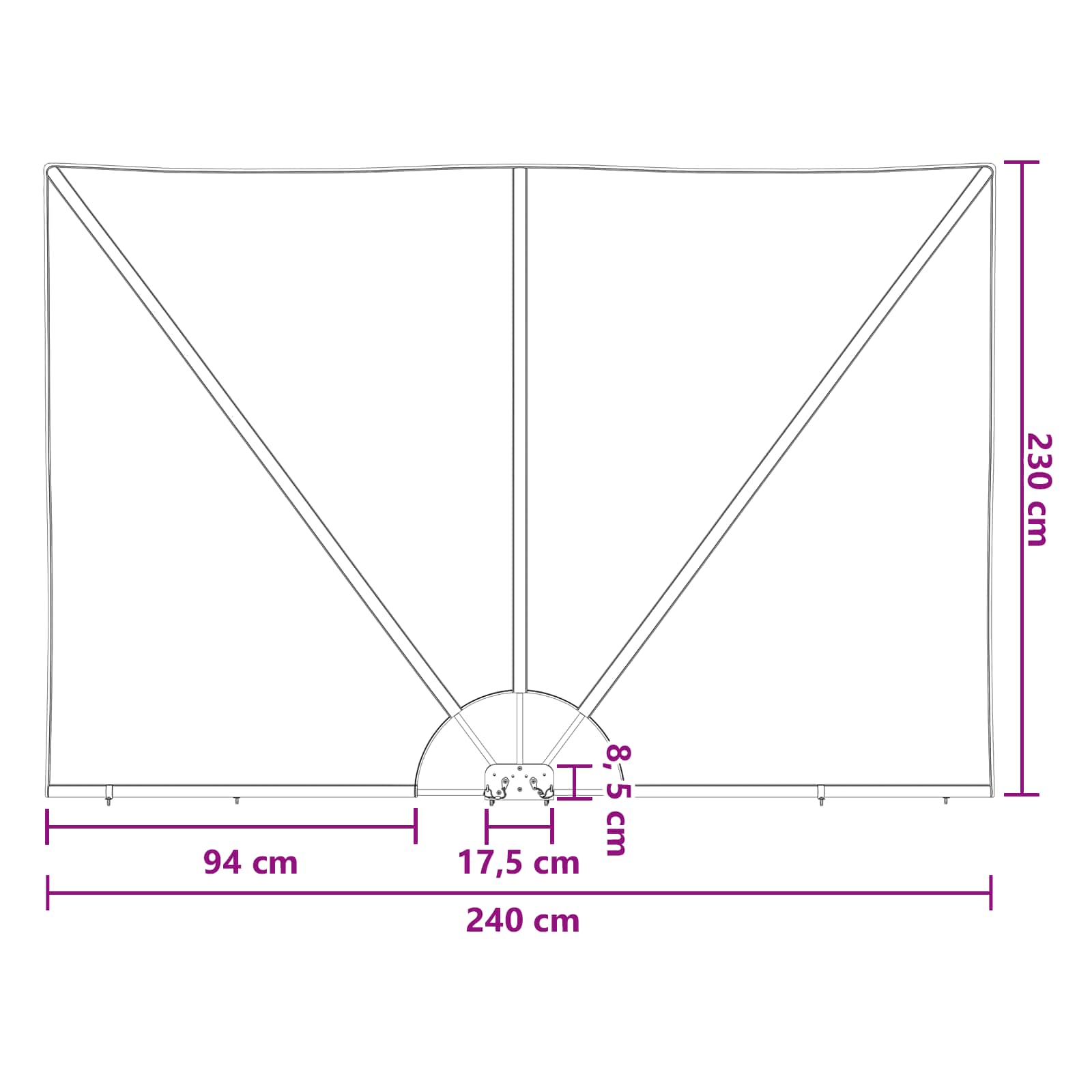 Balkon Privacy Scherm 240 x 160 cm Polyester Rechthoekig is nu te koop bij PeponiXL, paradijselijk wonen!