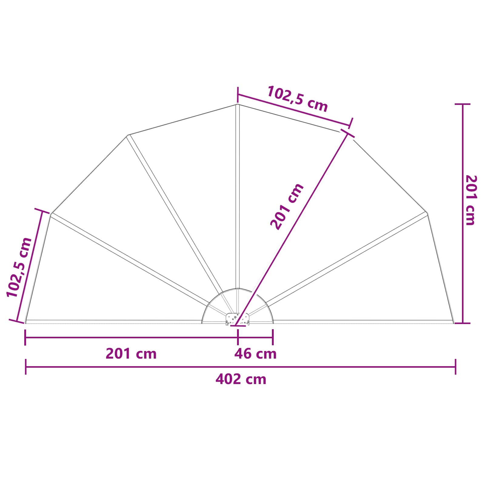 Balkon Privacy Scherm Ø 400 cm Polyester Bruin is nu te koop bij PeponiXL, paradijselijk wonen!