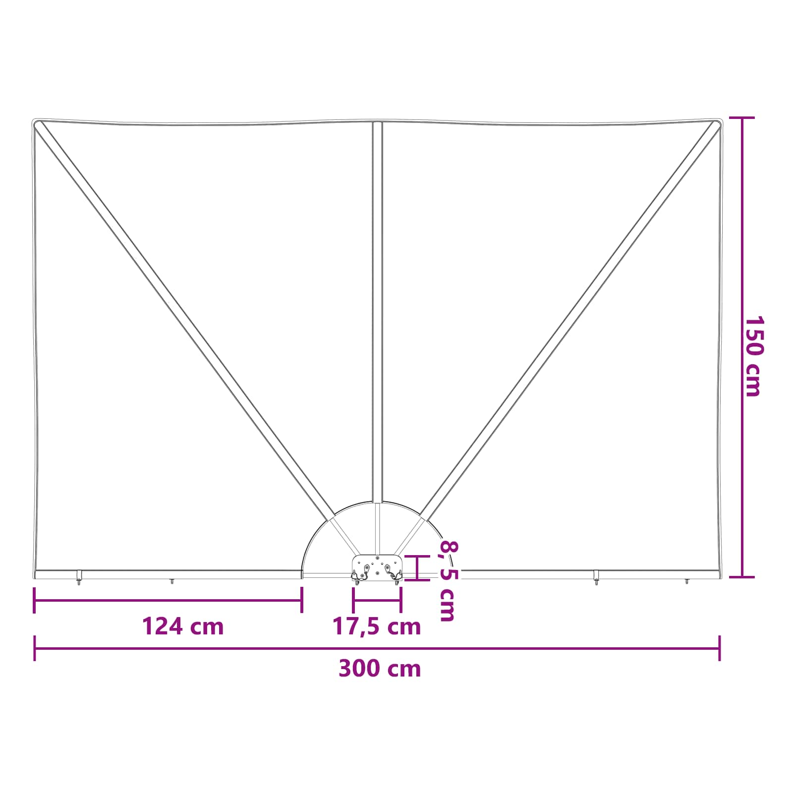 Balkon Privacy Scherm 150 x 300 cm Polyester Rechthoekig is nu te koop bij PeponiXL, paradijselijk wonen!