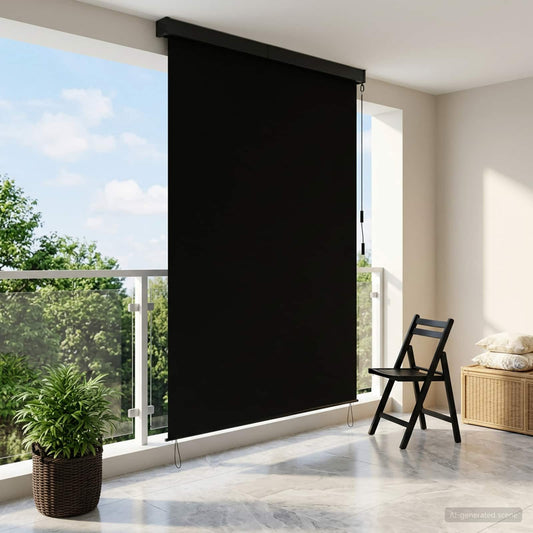 Rolgordijn Zwart 60 x 250 cm Stof en Aluminium is nu te koop bij PeponiXL, paradijselijk wonen!