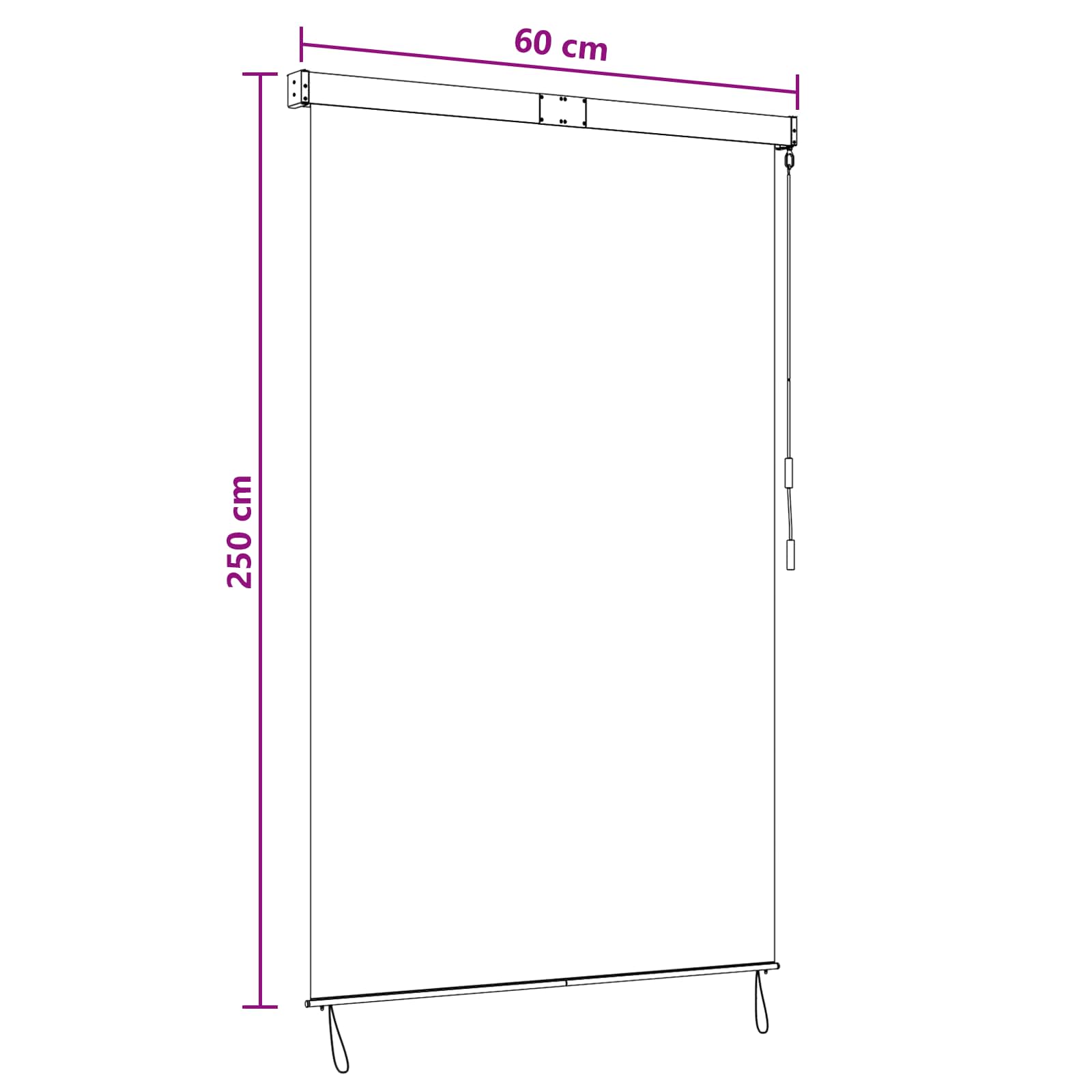 Rolgordijn Zwart 60 x 250 cm Stof en Aluminium is nu te koop bij PeponiXL, paradijselijk wonen!