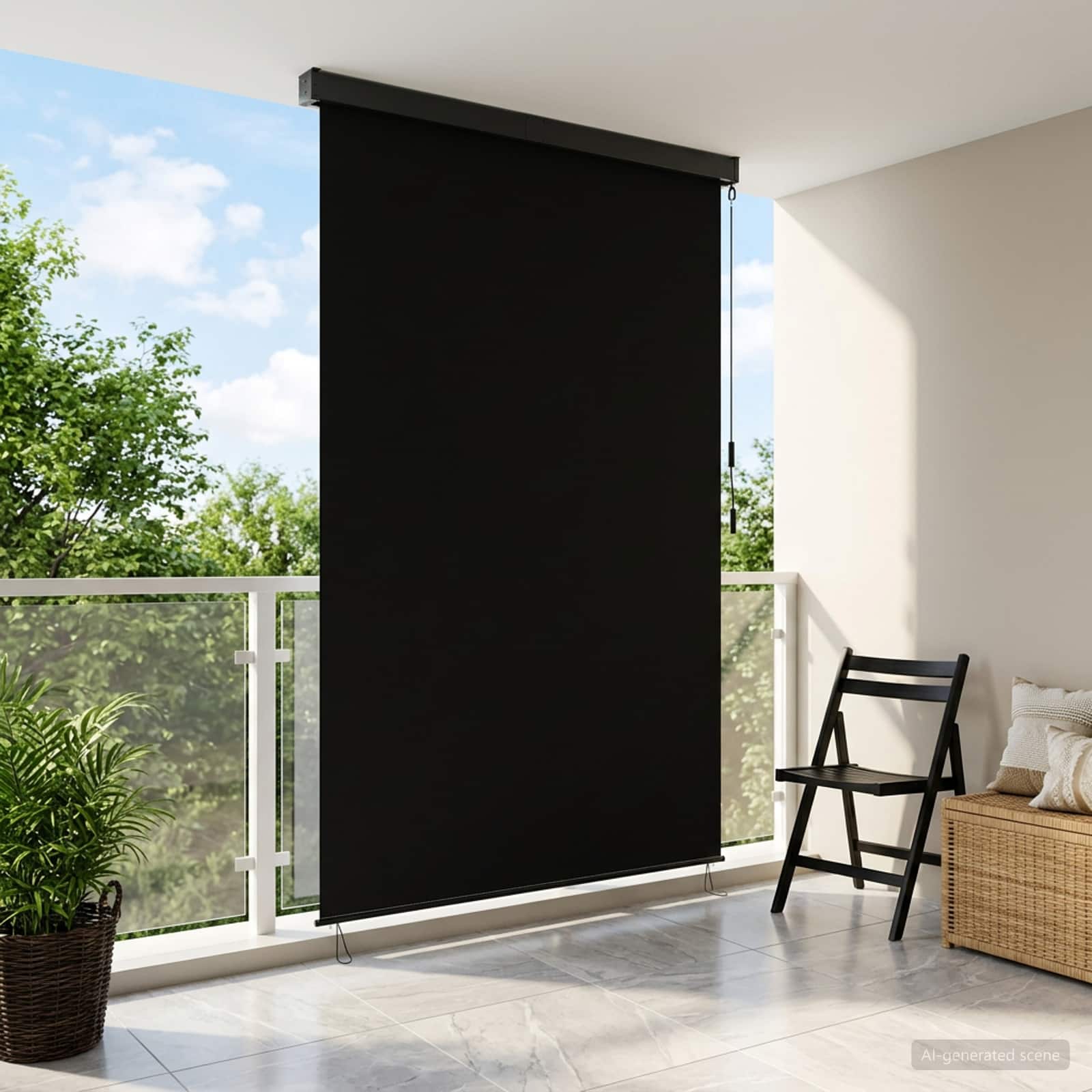Rolgordijn Zwart 100 x 250 cm Stof en Aluminium is nu te koop bij PeponiXL, paradijselijk wonen!