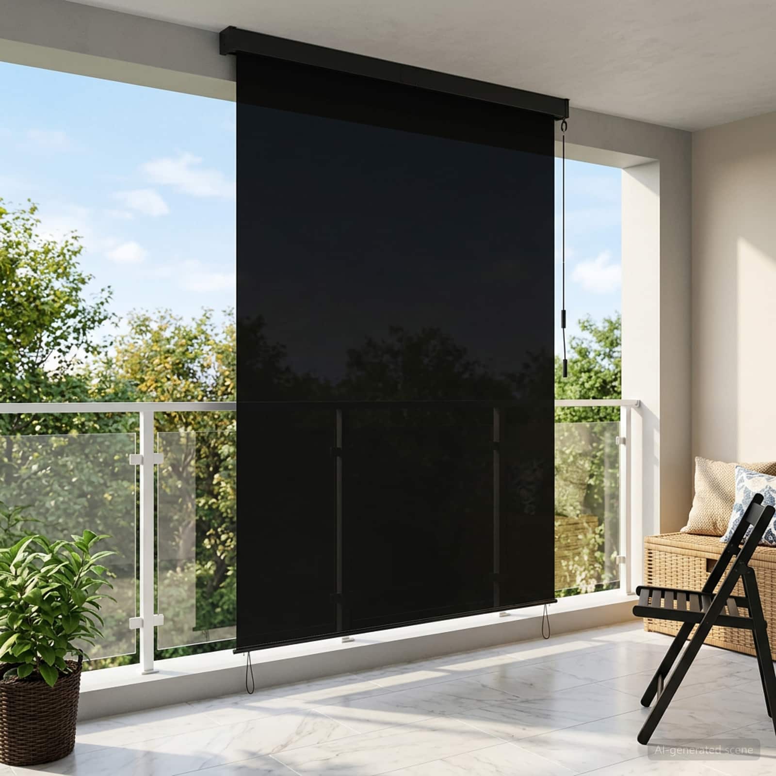 Rolgordijn Zwart 140 x 250 cm Stof en Aluminium is nu te koop bij PeponiXL, paradijselijk wonen!