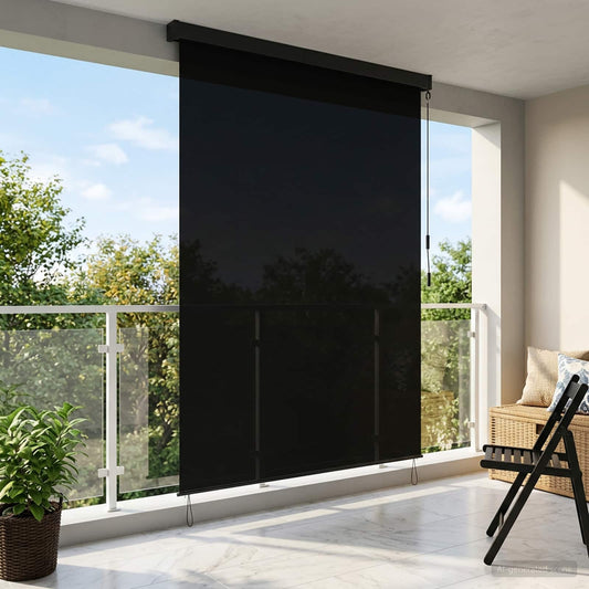 Rolgordijn Zwart 140 x 250 cm Stof en Aluminium is nu te koop bij PeponiXL, paradijselijk wonen!