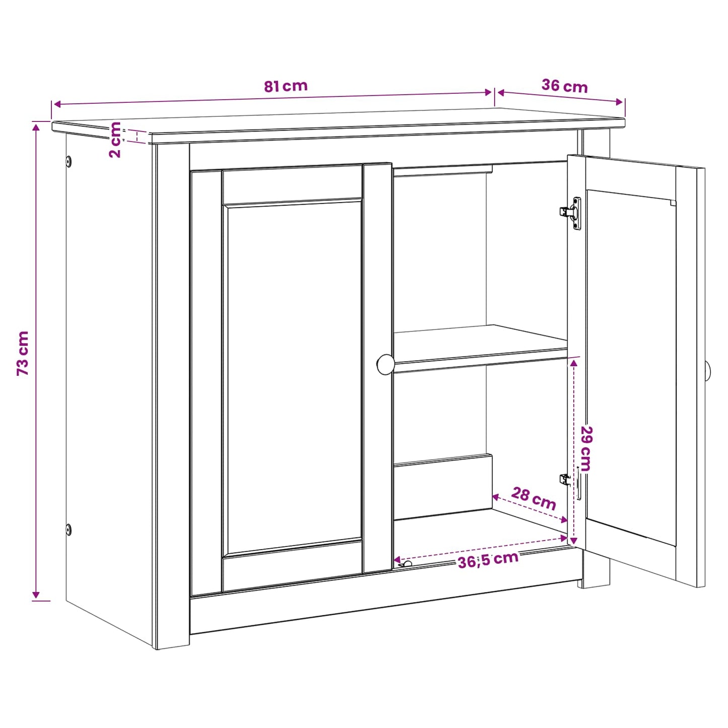 Aquarium Stand PANAMA Wit en Bruin 81 x 36 x 73 cm 250 kg is nu te koop bij PeponiXL, paradijselijk wonen!
