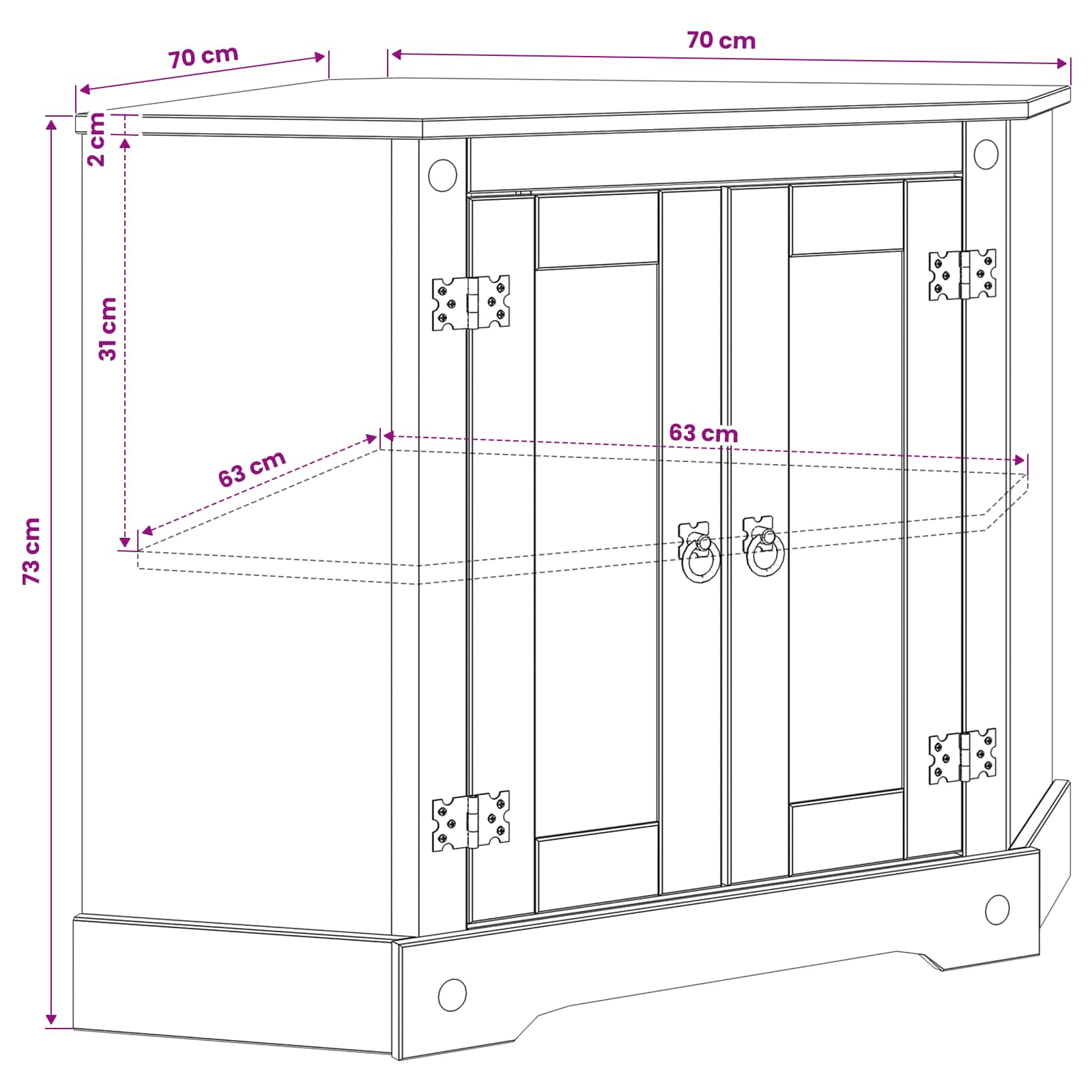 Aquarium Stand CORONA Bruin 70 x 70 x 73 cm 300 kg is nu te koop bij PeponiXL, paradijselijk wonen!