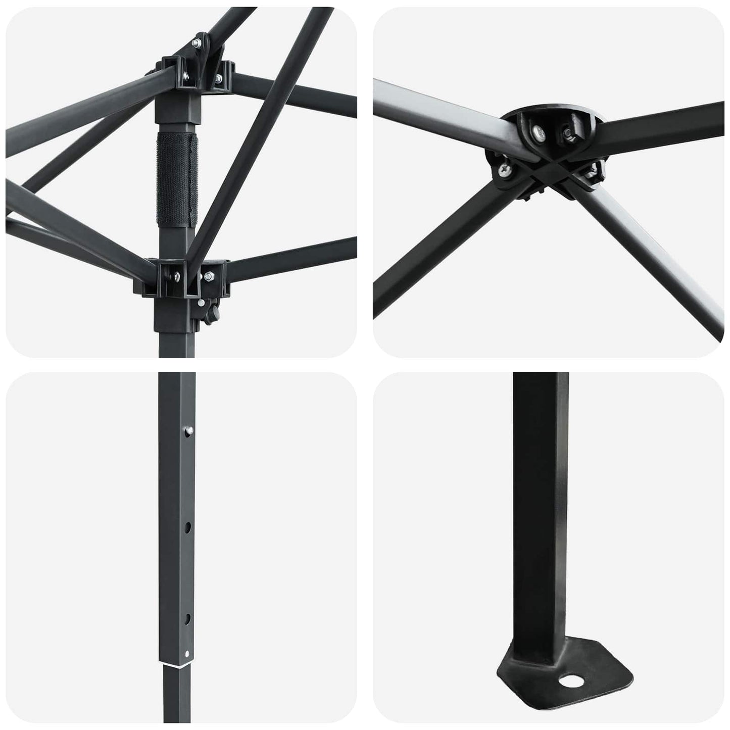 Gazebo met 4 Zijwanden 3,3 x 3,3 m Crème en bruin is nu te koop bij PeponiXL, paradijselijk wonen!