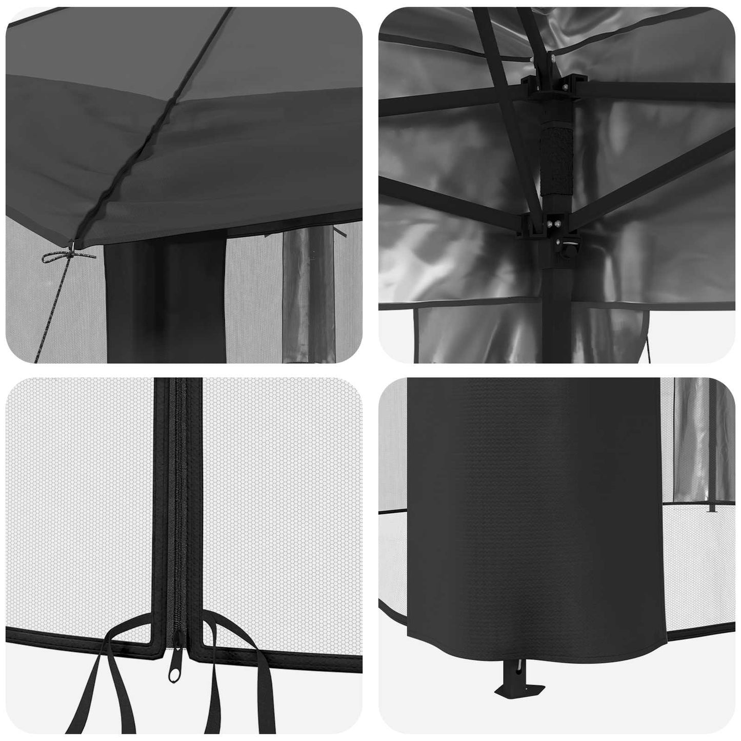 Gazebo met 4 Zijwanden 3,3 x 3,3 m