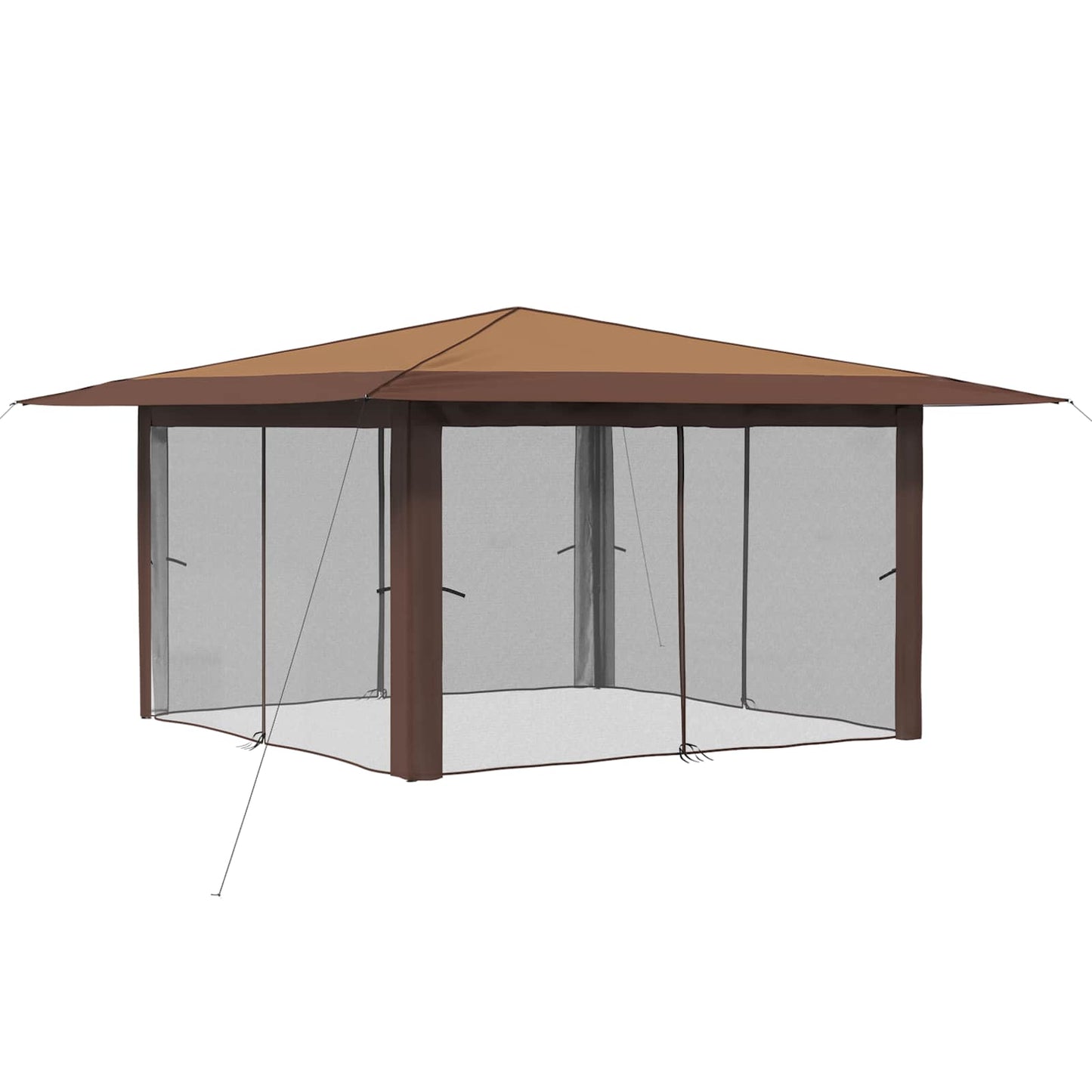 Paviljoen met 4 Zijwanden 4 x 4 m Beige en Bruin is nu te koop bij PeponiXL, paradijselijk wonen!
