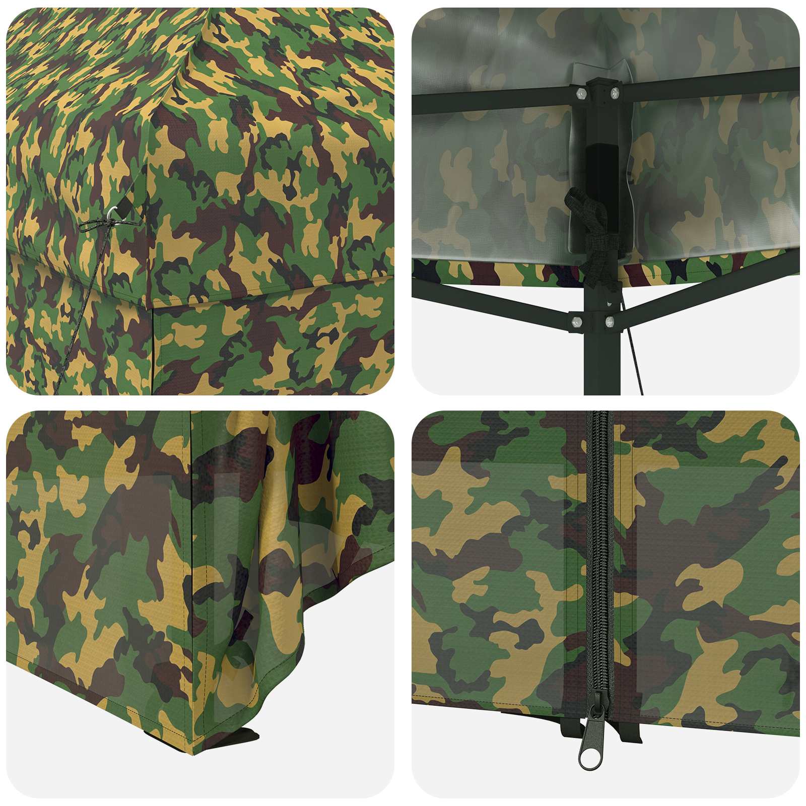 Tent met 4 Zijwanden 2,9 x 2,9 m Leger Camouflage is nu te koop bij PeponiXL, paradijselijk wonen!