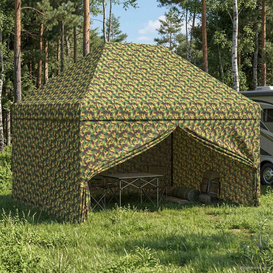 Tent met 4 Zijwanden 2,9 x 4,3 m Leger Camouflage is nu te koop bij PeponiXL, paradijselijk wonen!