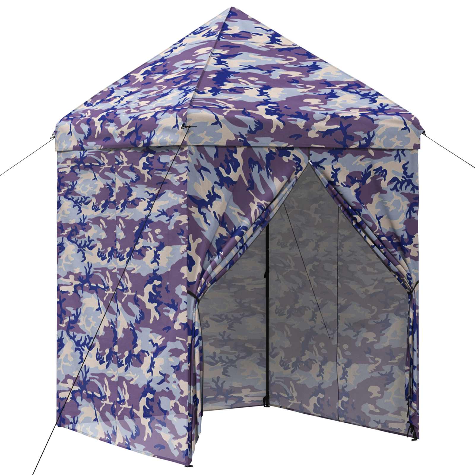 Pop-up Gazebo met 4 Zijwanden 2 x 2 m Blauw Camouflage is nu te koop bij PeponiXL, paradijselijk wonen!