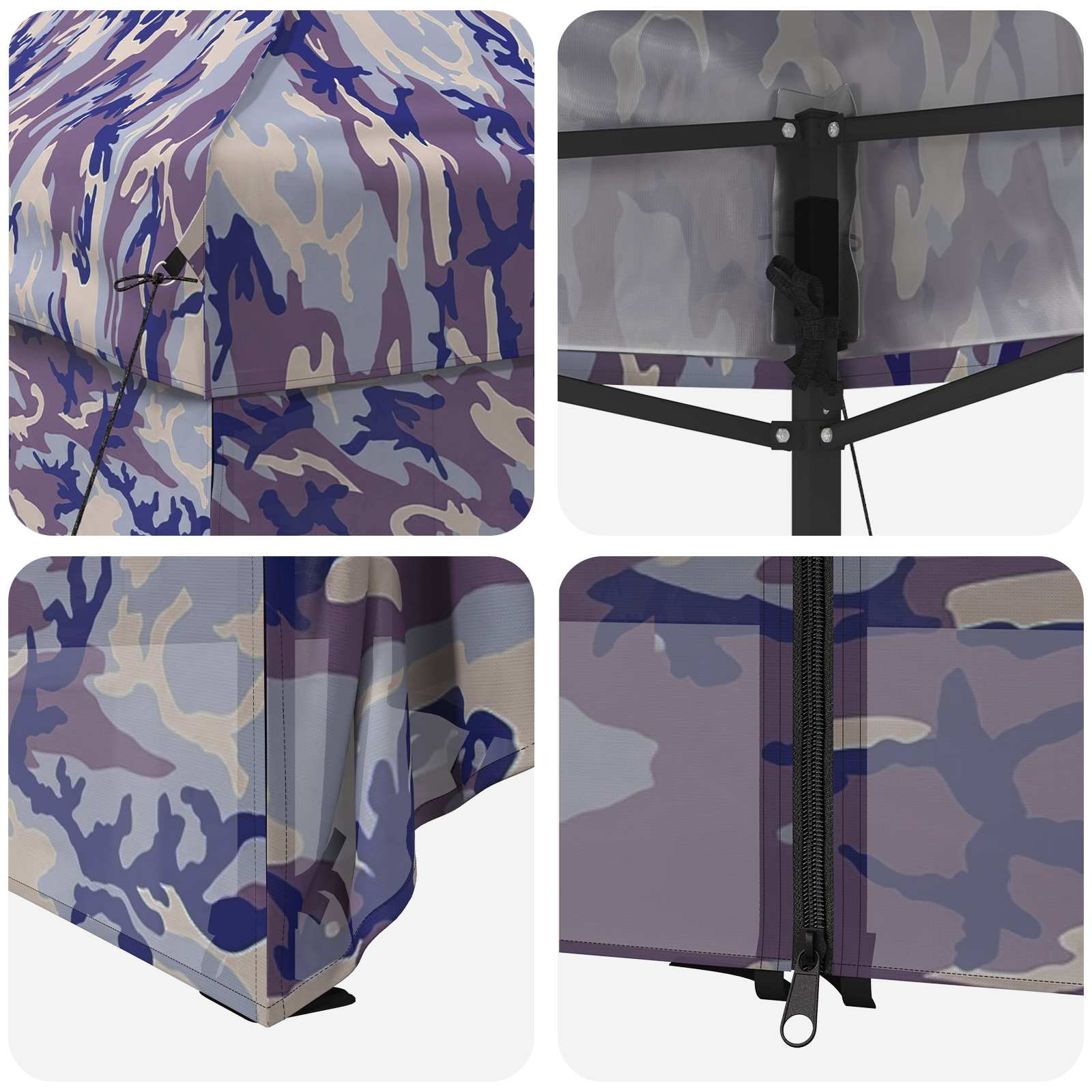 Pop-up Gazebo met 4 Zijwanden 2,95 x 4,1 m Blauw Camouflage is nu te koop bij PeponiXL, paradijselijk wonen!