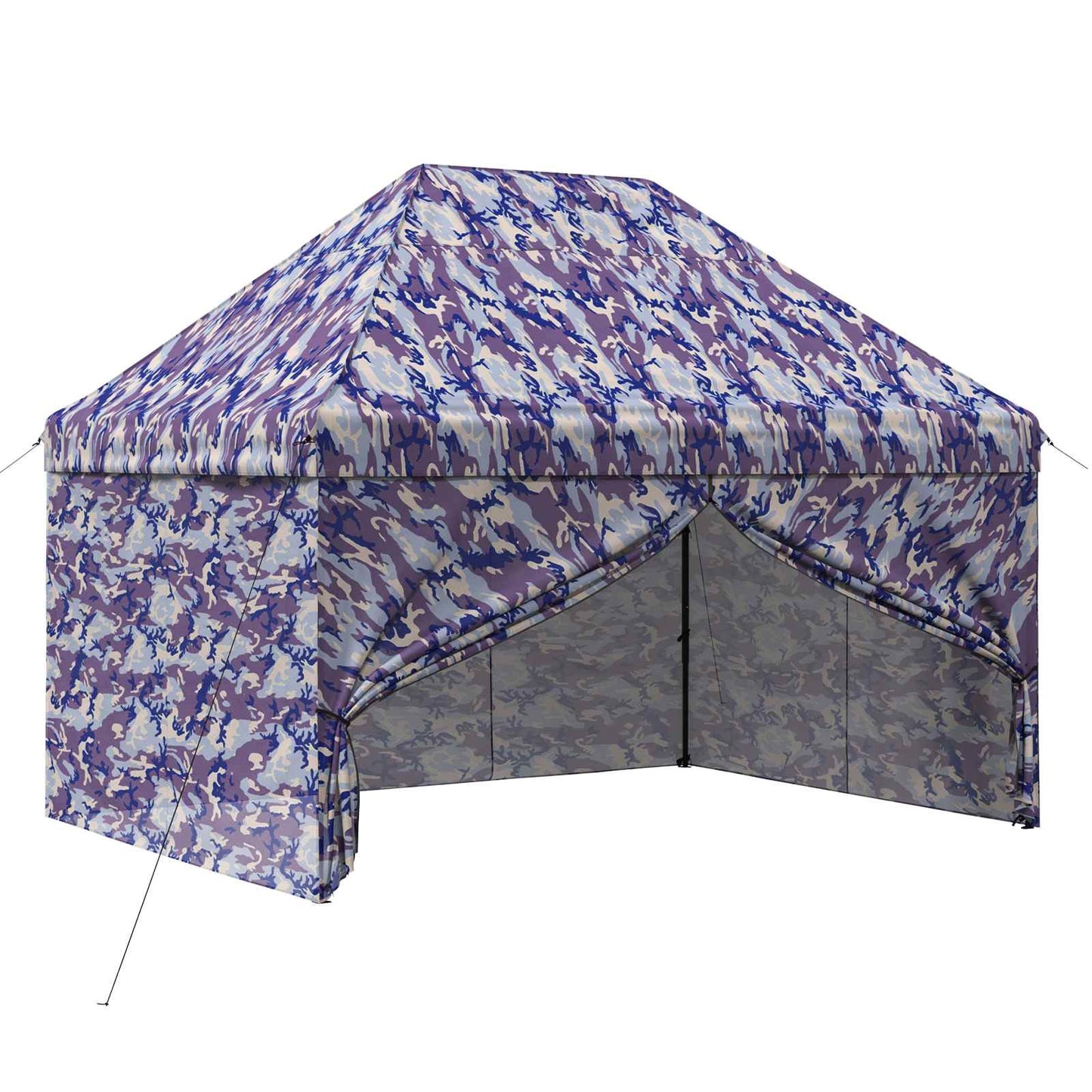 Pop-up Gazebo met 4 Zijwanden 2,95 x 4,1 m Blauw Camouflage is nu te koop bij PeponiXL, paradijselijk wonen!