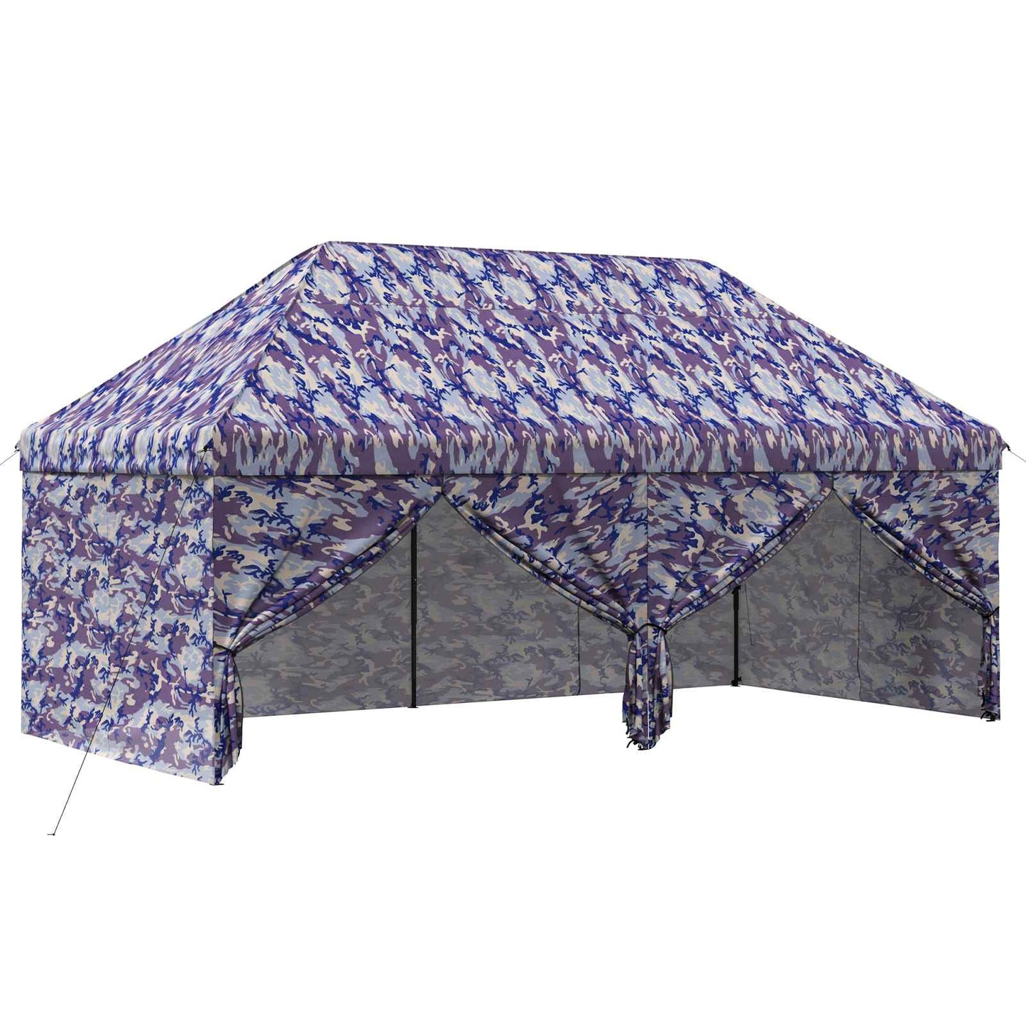 Pop-up Gazebo met 4 Zijwanden 3 x 6 m Blauw Camouflage is nu te koop bij PeponiXL, paradijselijk wonen!
