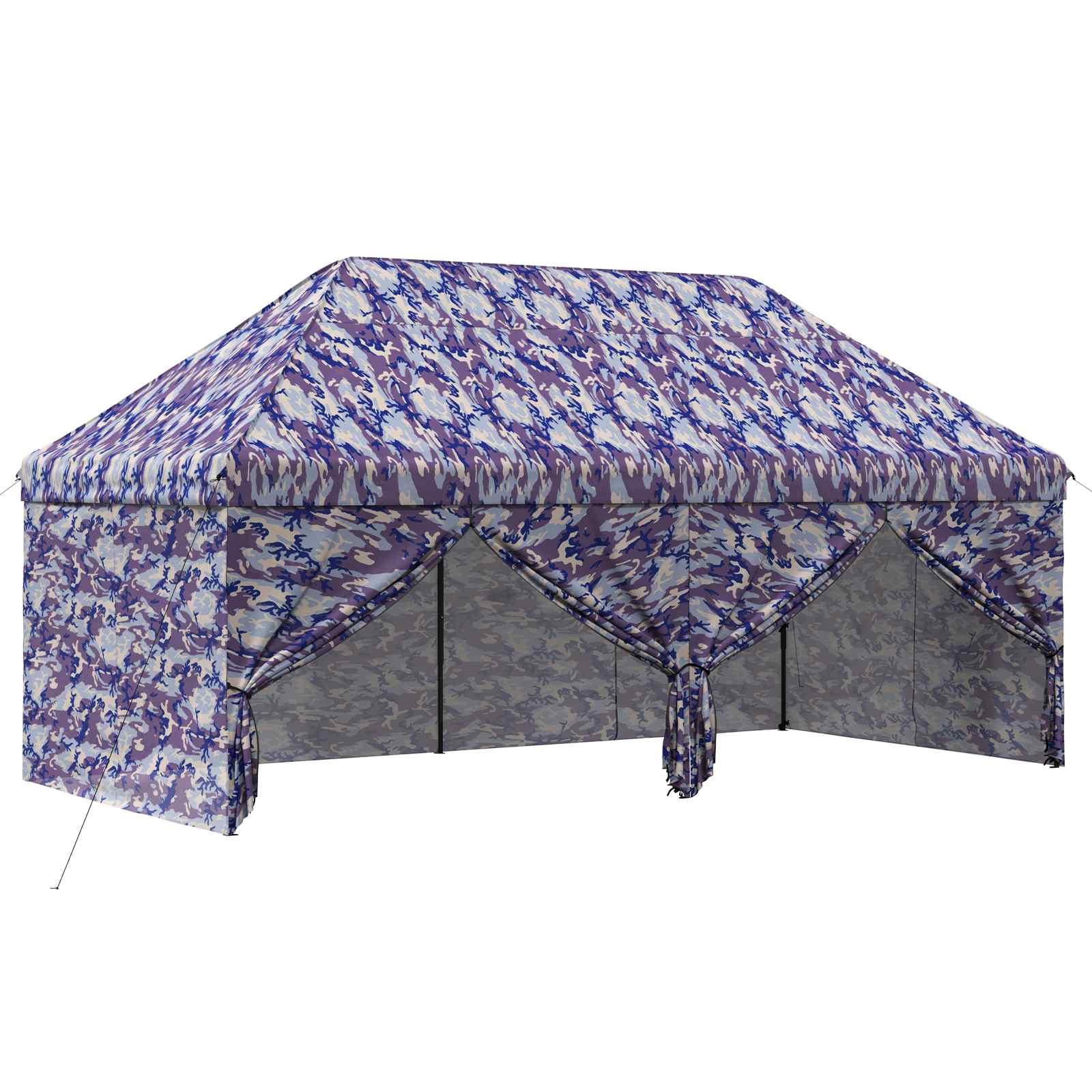 Pop-up Gazebo met 4 Zijwanden 3 x 6 m Blauw Camouflage is nu te koop bij PeponiXL, paradijselijk wonen!