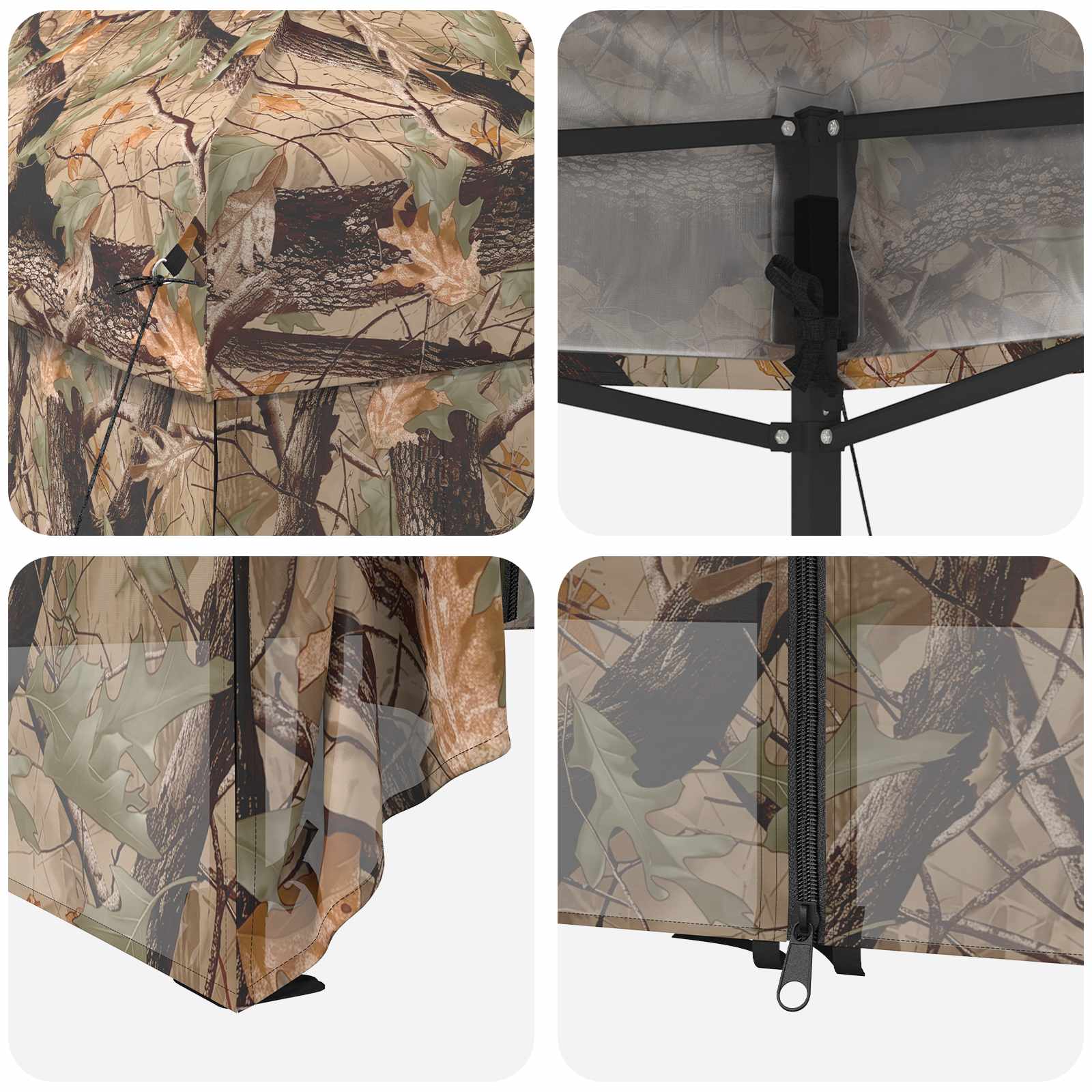 Pop-up Gazebo met 4 Zijwanden 2 x 2 m Bos Camouflage is nu te koop bij PeponiXL, paradijselijk wonen!