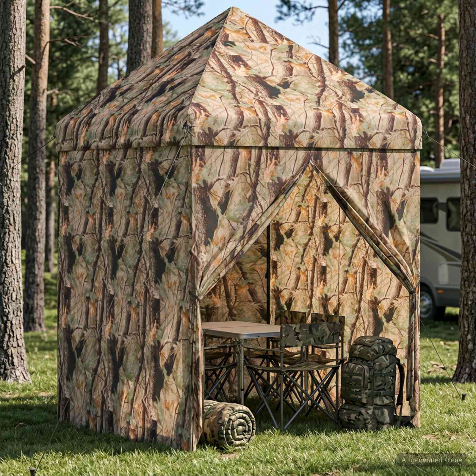 Pop-up Gazebo met 4 Zijwanden 3 x 3 m Bos Camouflage is nu te koop bij PeponiXL, paradijselijk wonen!