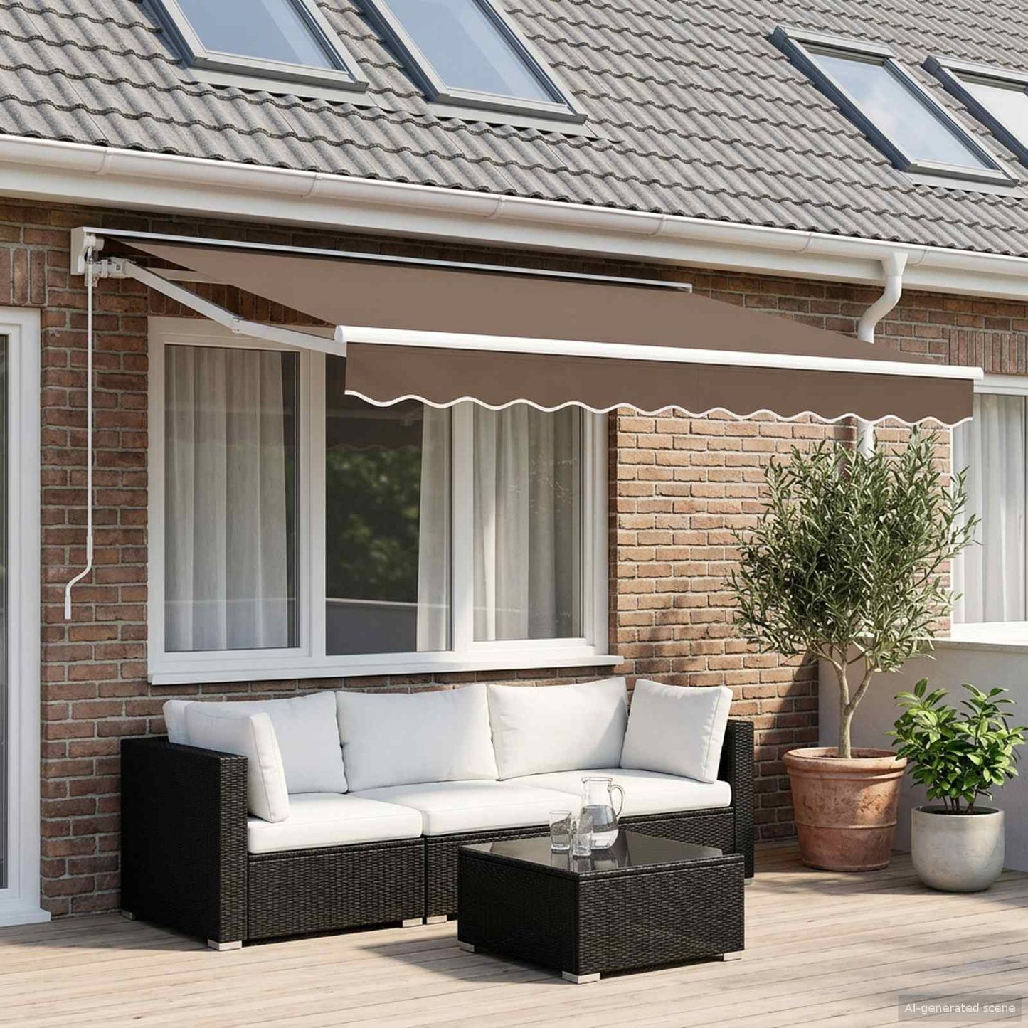 Vervangingsdoek voor zonnescherm Taupe 3 x 2 m Polyester