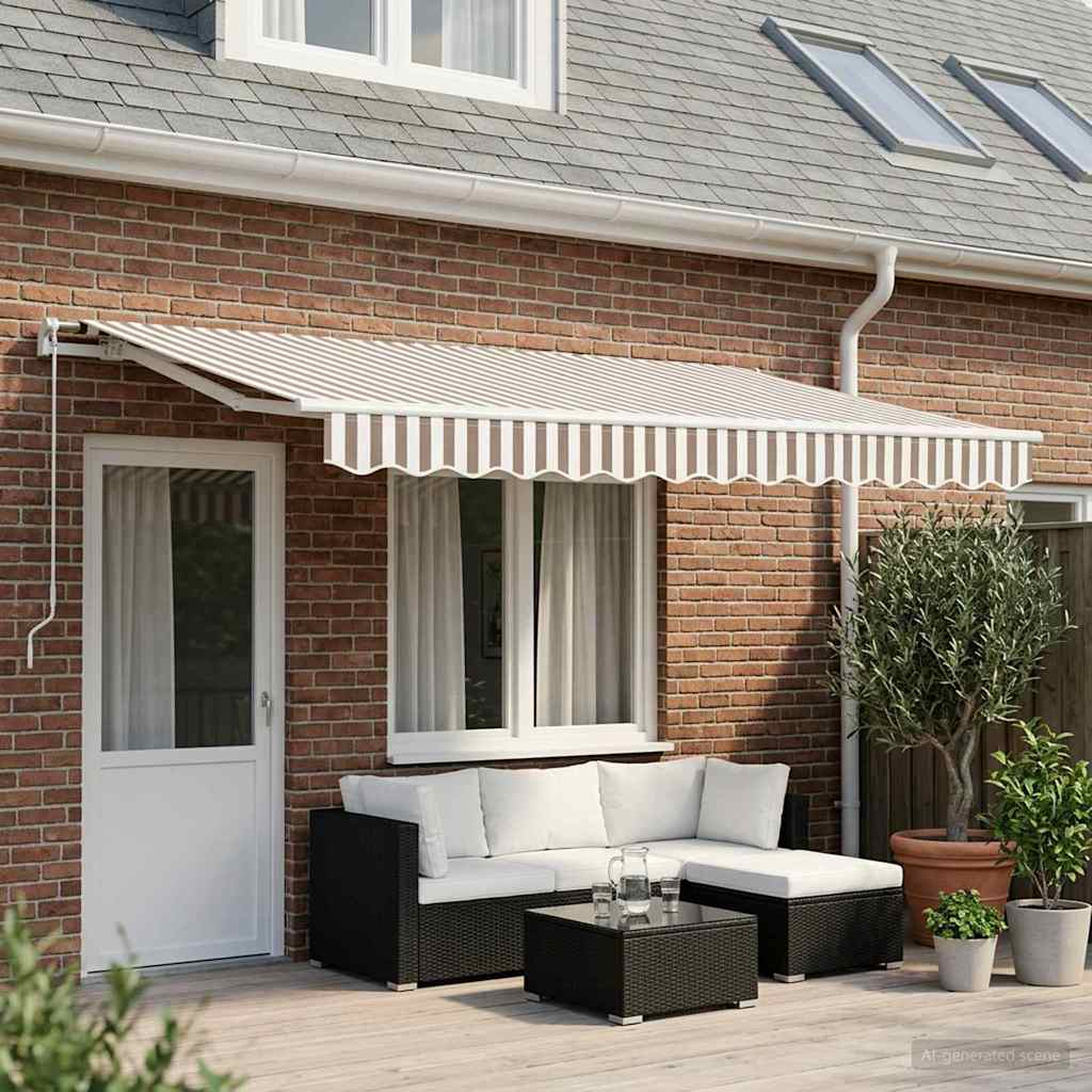 Vervangingsdoek voor zonnescherm Lichtgrijs en wit. 4 × 3,5 m is nu te koop bij PeponiXL, paradijselijk wonen!