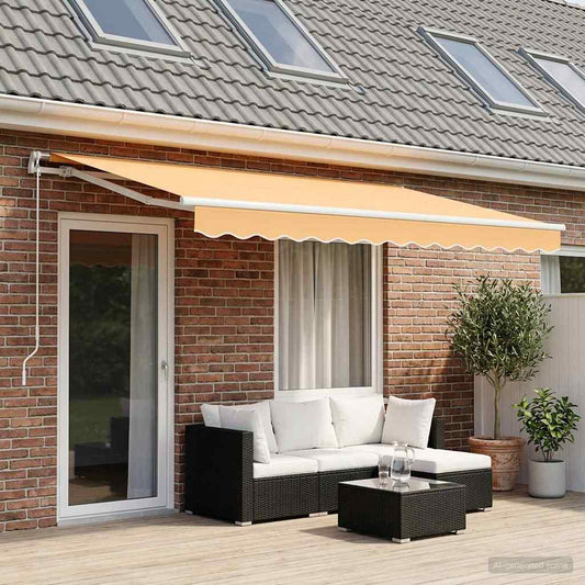 Vervangingsdoek voor zonnescherm Zand 4,5 × 3,5 m Polyester is nu te koop bij PeponiXL, paradijselijk wonen!